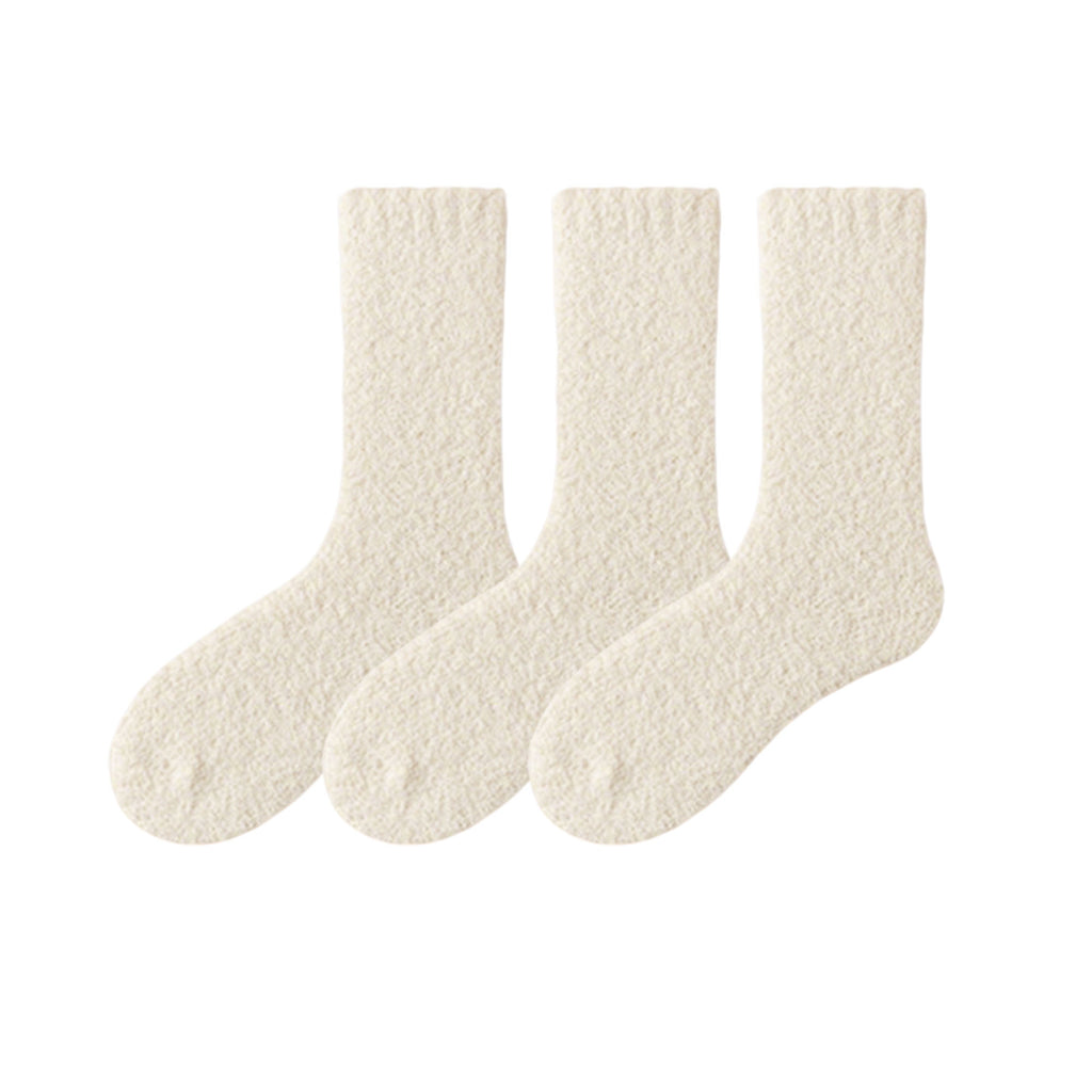 Anna-Kaci Women¡¯s Plush Crew Socks 3-Pair Set Soft High Pile Knit Warm Stretchy Cozy Winter Socks