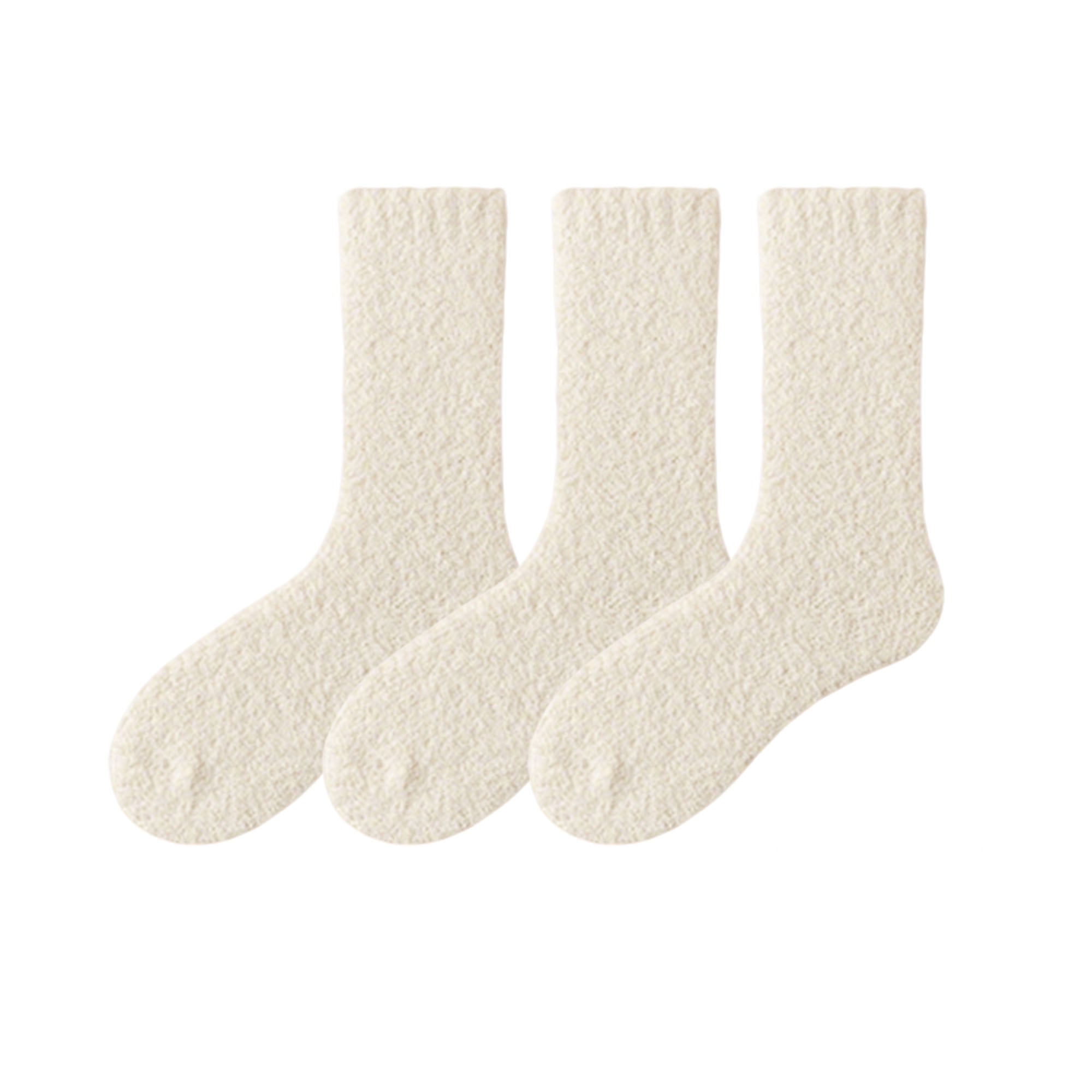 Anna-Kaci Women¡¯s Plush Crew Socks 3-Pair Set Soft High Pile Knit Warm Stretchy Cozy Winter Socks