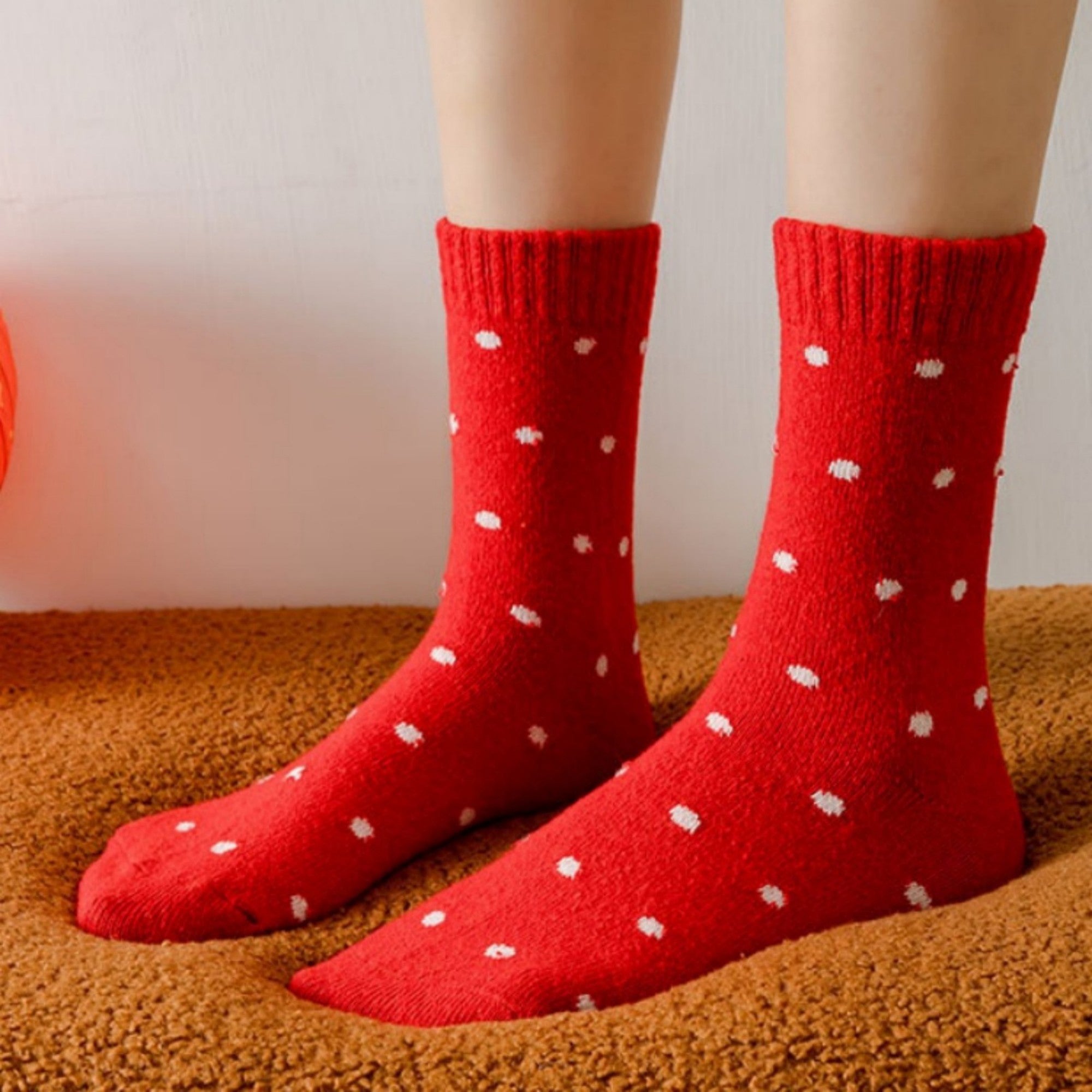 Anna-Kaci 3-Pair Women's Soft Knit Crew Socks with Polka Dot Cable Knit and Stripe Patterns Comfort Set