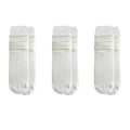 Anna-Kaci 3-Pair Women's Soft Ribbed Crew Socks with Lettuce Edge Cuff Stretch Cotton Feel Everyday Comfort Set