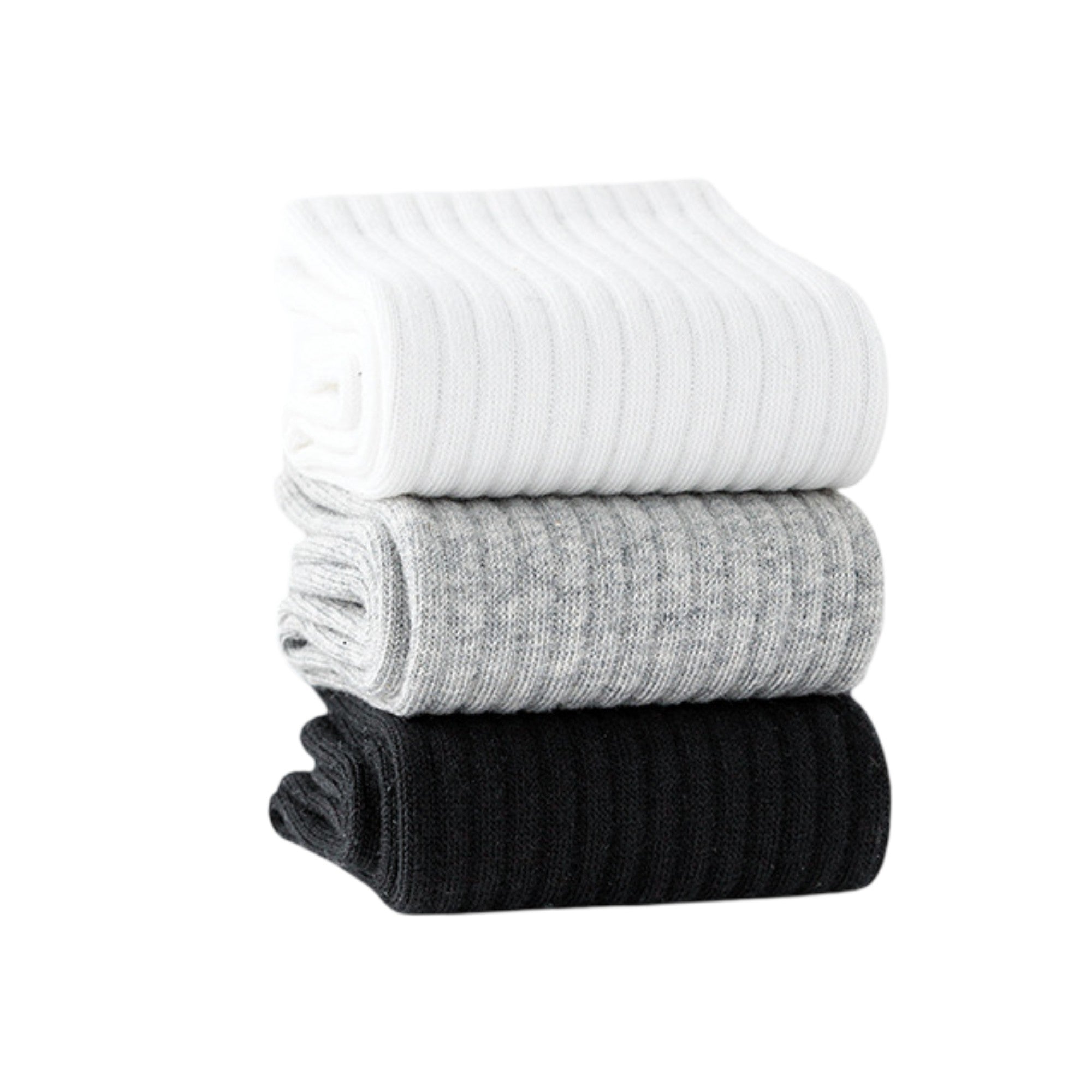 Anna-Kaci 3 Pairs Cotton Crew Socks Soft Ribbed Knit Breathable Everyday Comfort