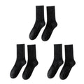 Anna-Kaci 3 Pairs Cotton Crew Socks Soft Ribbed Knit Breathable Everyday Comfort