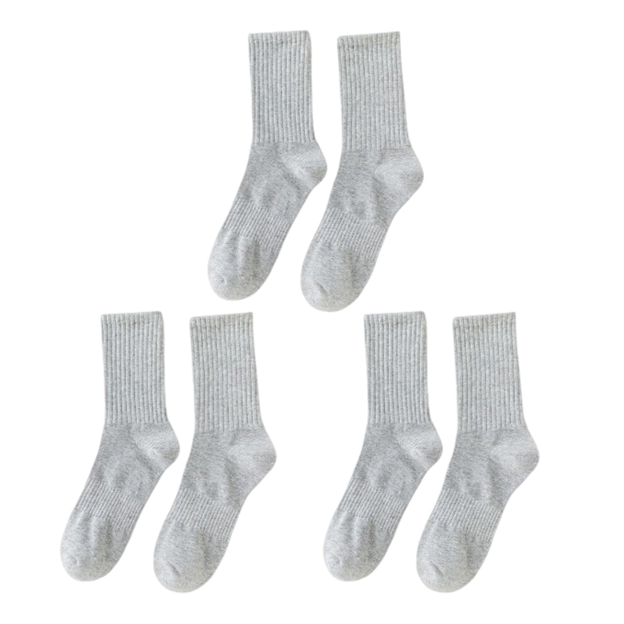 Anna-Kaci 3 Pairs Cotton Crew Socks Soft Ribbed Knit Breathable Everyday Comfort