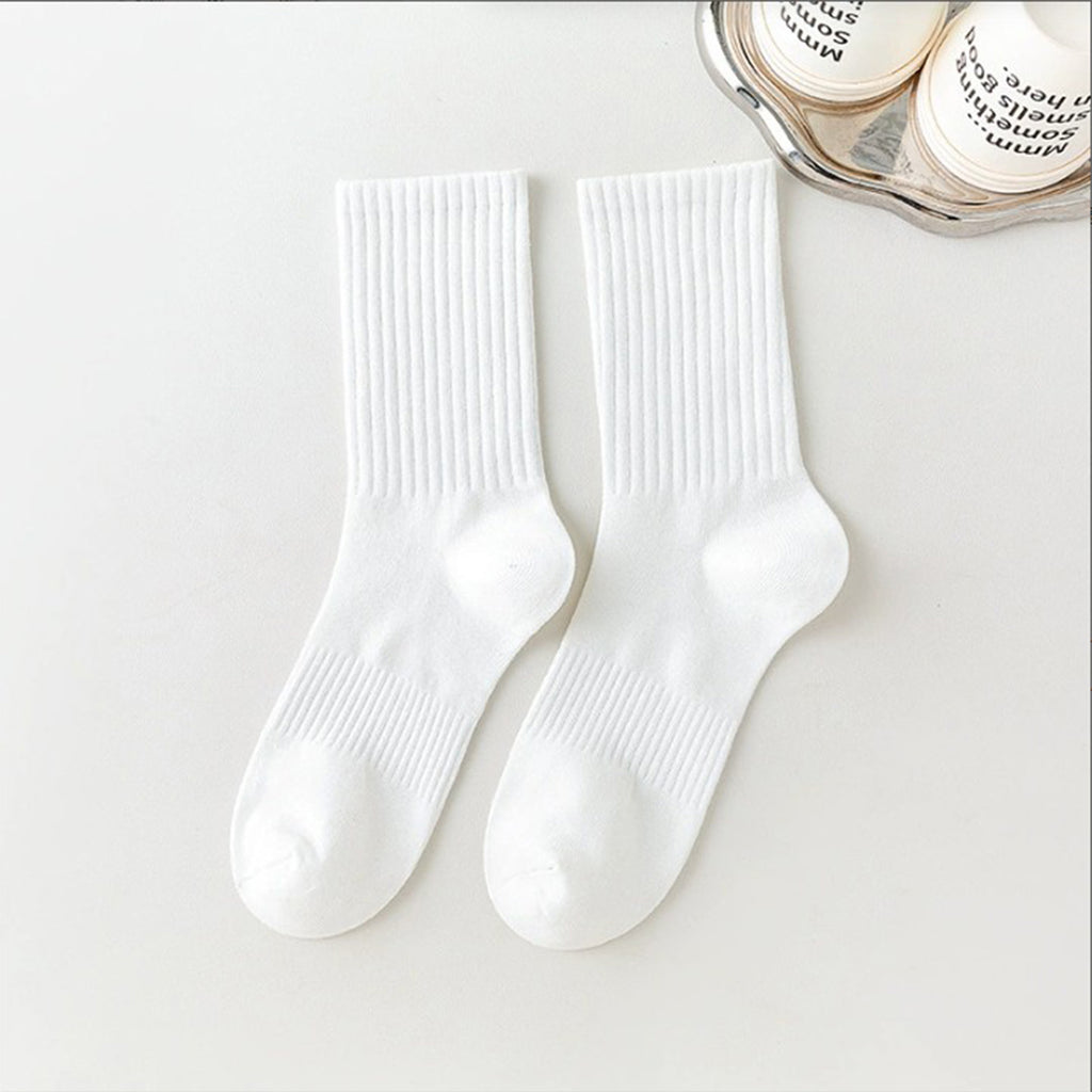 Anna-Kaci 3 Pairs Cotton Crew Socks Soft Ribbed Knit Breathable Everyday Comfort