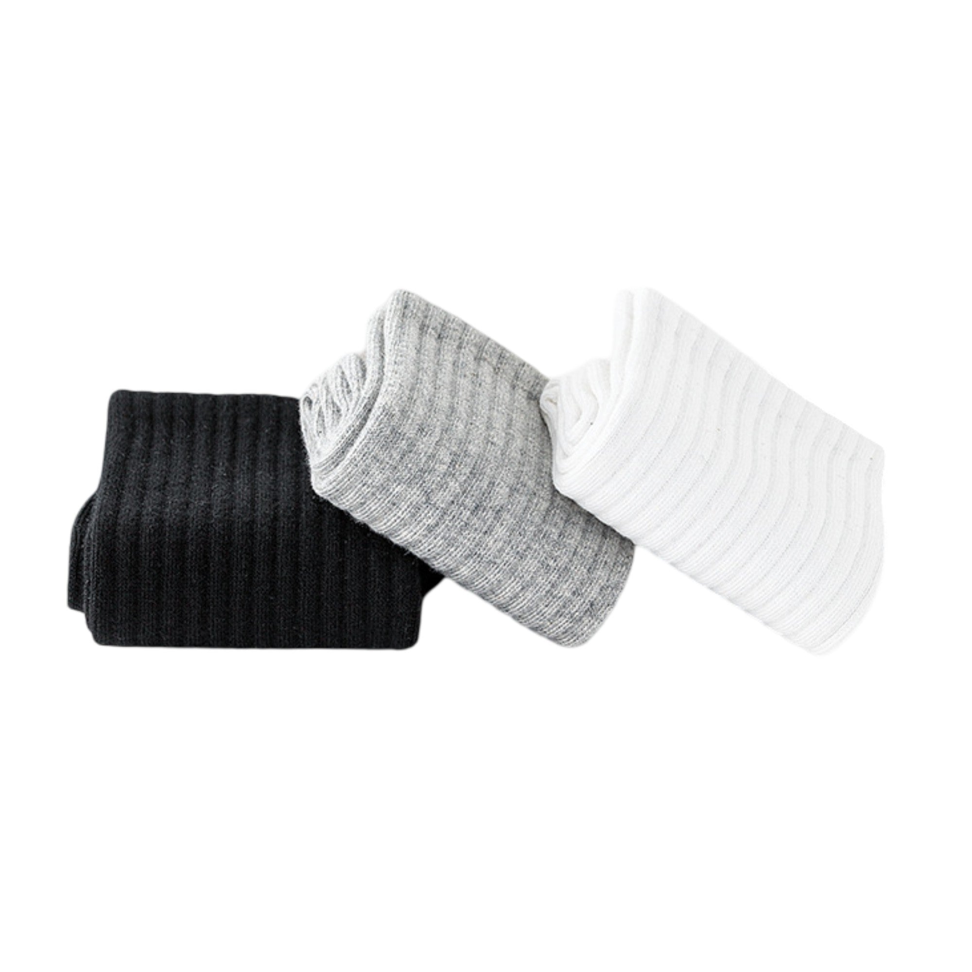 Anna-Kaci 3 Pairs Cotton Crew Socks Soft Ribbed Knit Breathable Everyday Comfort