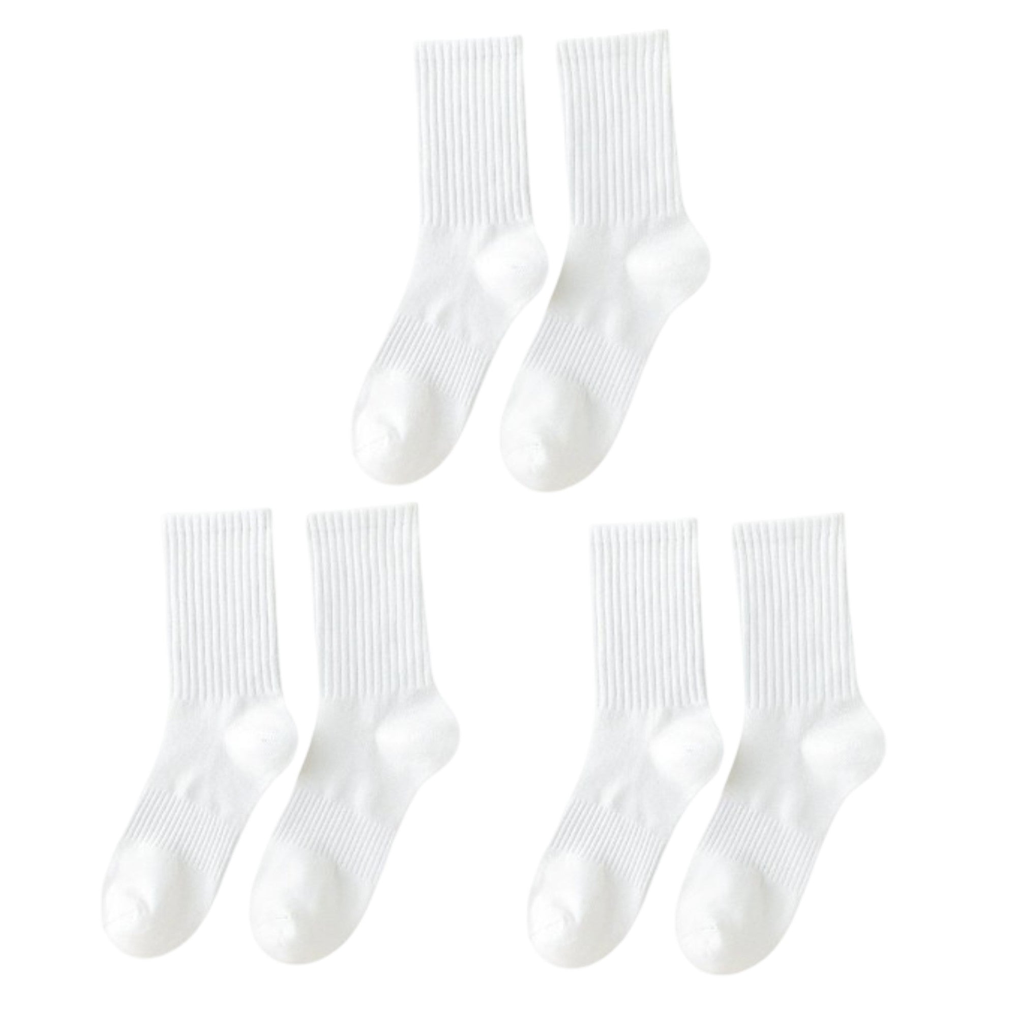 Anna-Kaci 3 Pairs Cotton Crew Socks Soft Ribbed Knit Breathable Everyday Comfort