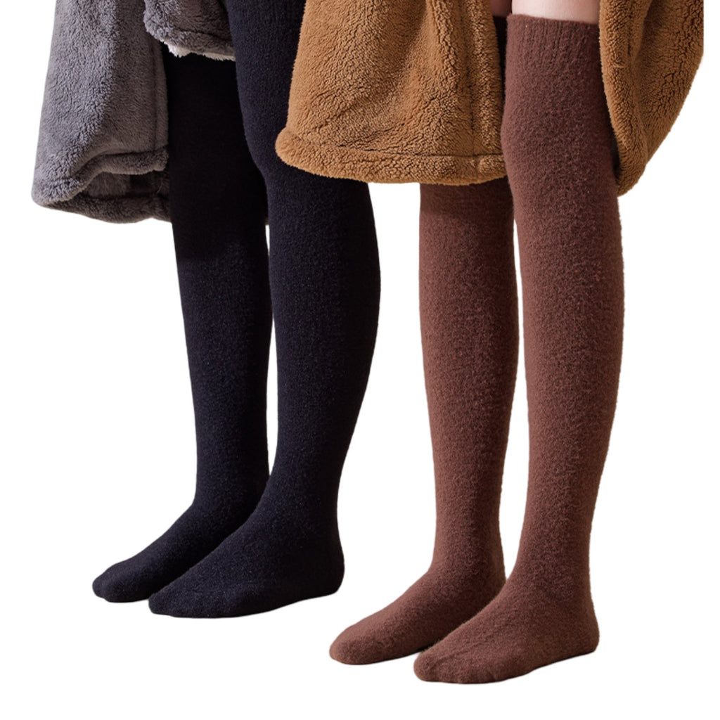 Anna-Kaci Plush Over The Knee High Elasticity Solid Color Thermal Socks