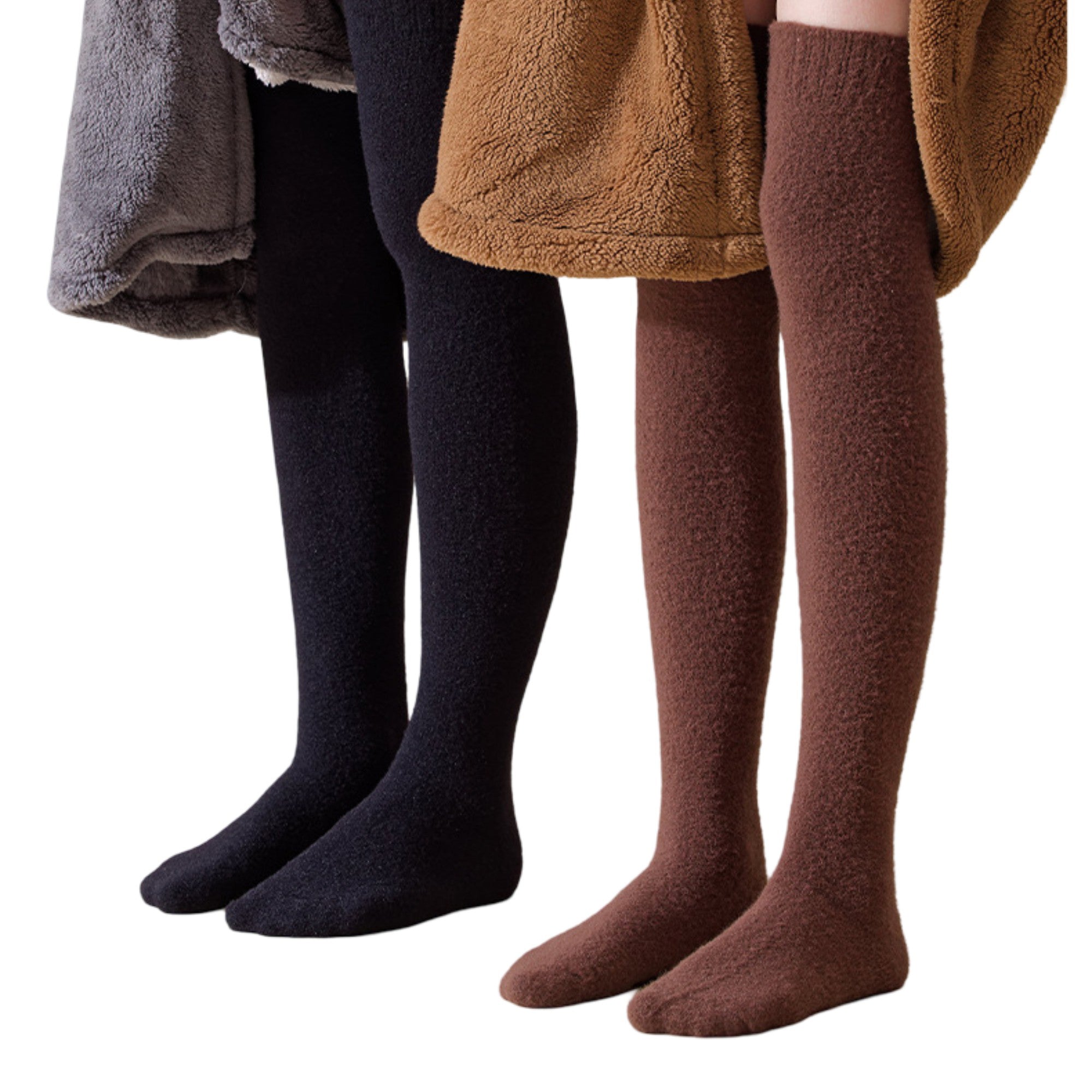 Anna-Kaci Plush Over The Knee High Elasticity Solid Color Thermal Socks