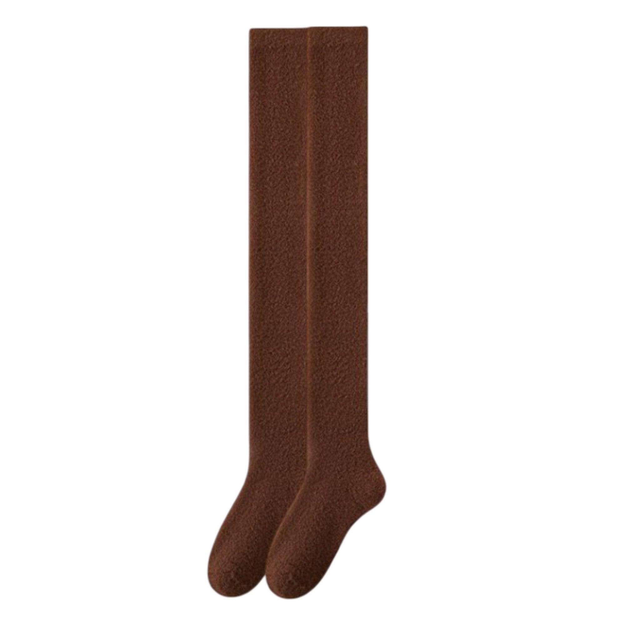 Anna-Kaci Plush Over The Knee High Elasticity Solid Color Thermal Socks
