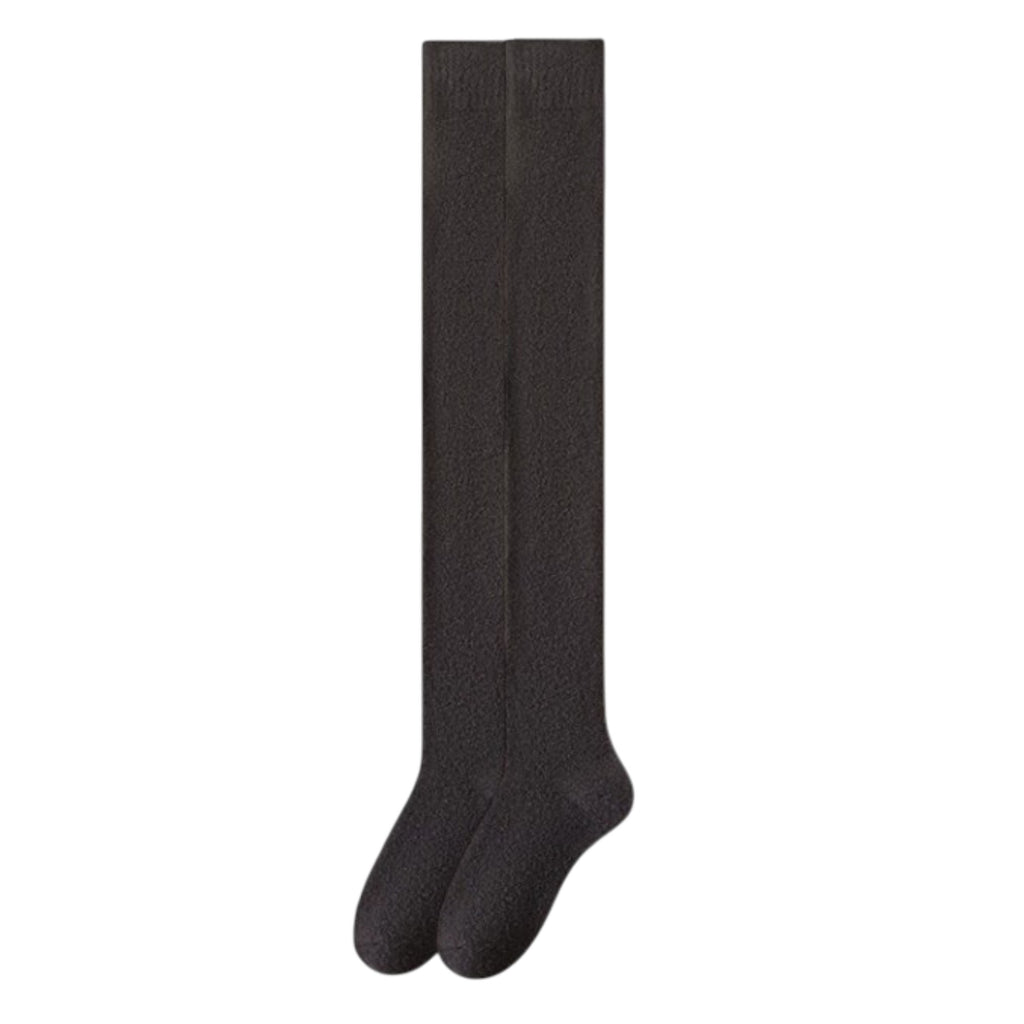Anna-Kaci Plush Over The Knee High Elasticity Solid Color Thermal Socks
