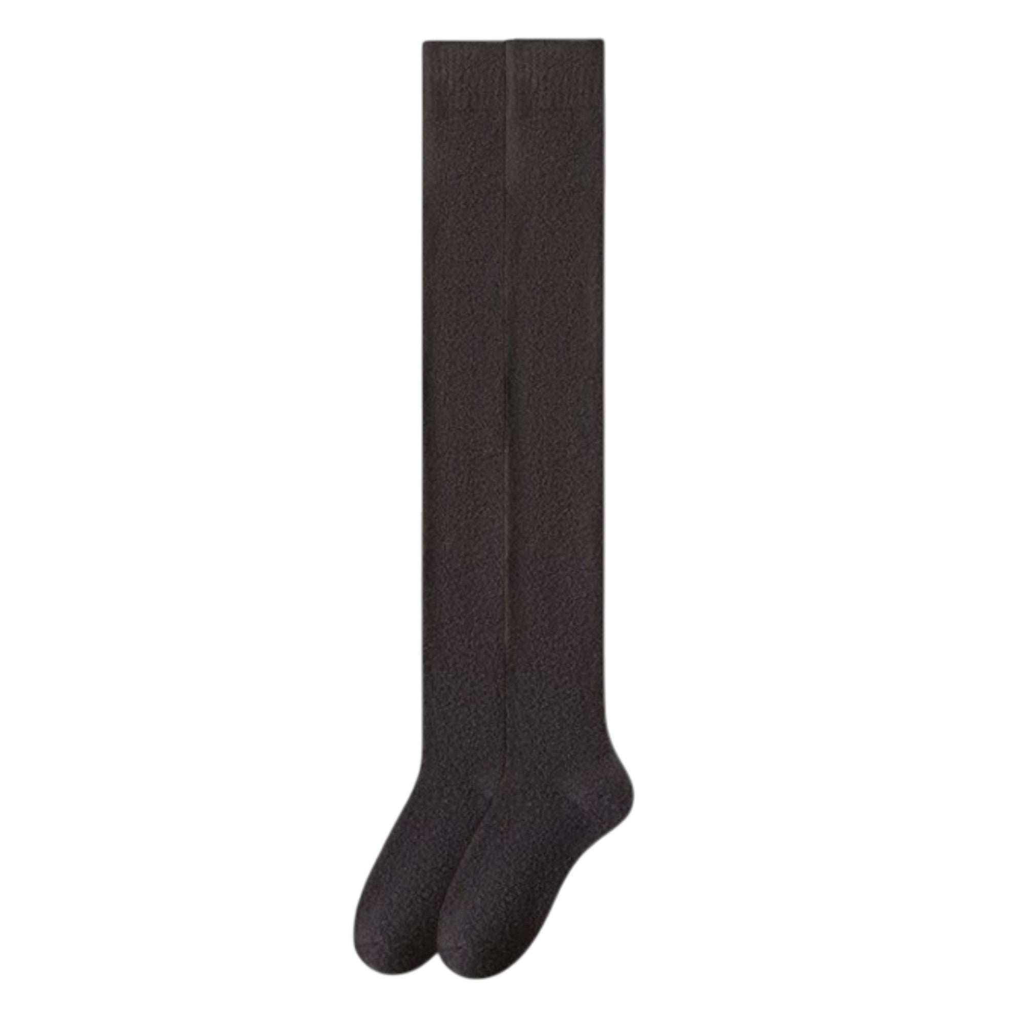 Anna-Kaci Plush Over The Knee High Elasticity Solid Color Thermal Socks