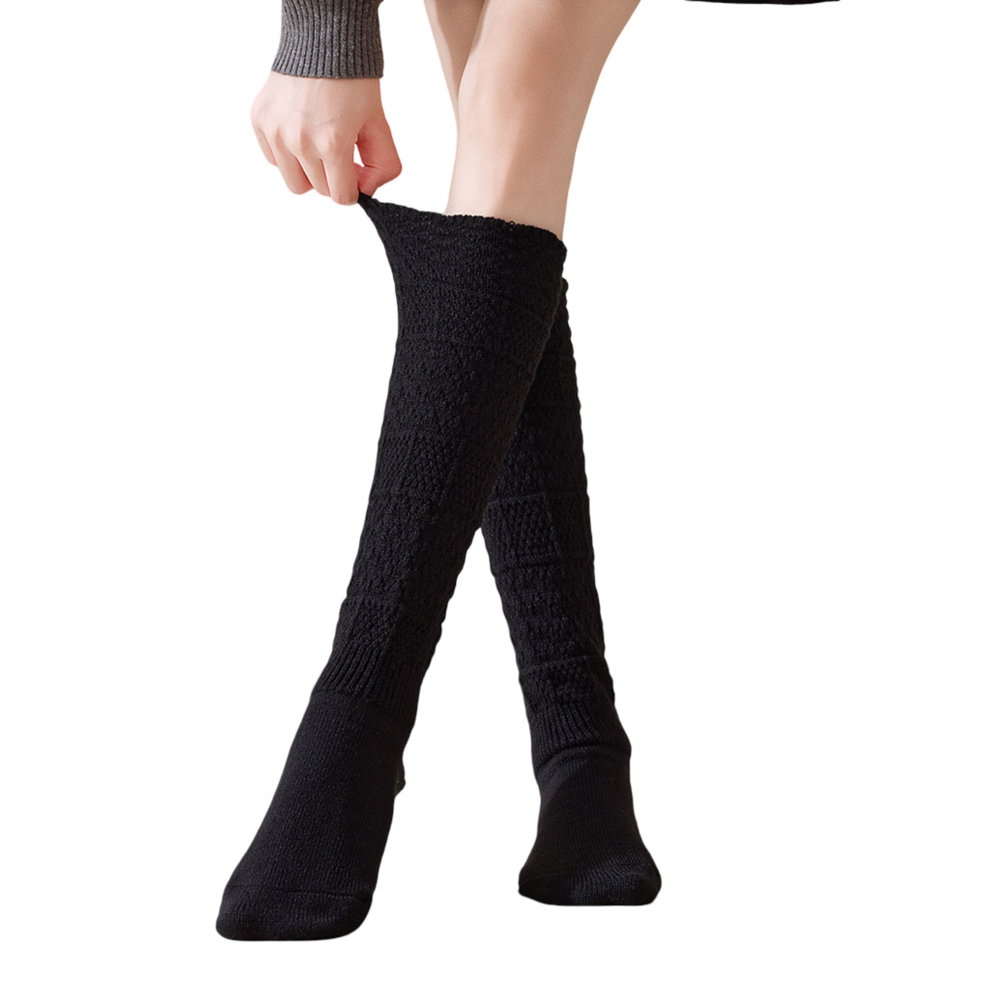 Anna-Kaci Womens Vintage Knit Lace Long Crew Socks Soft Stretch Warm Fit