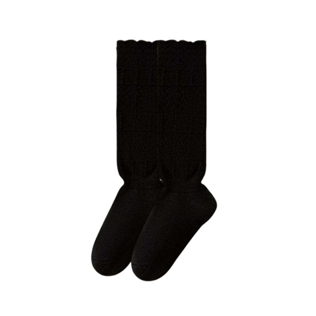 Anna-Kaci Womens Vintage Knit Lace Long Crew Socks Soft Stretch Warm Fit