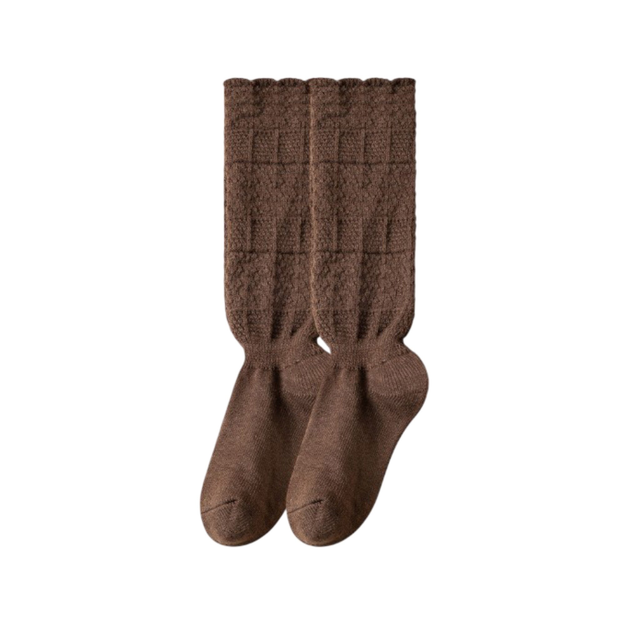 Anna-Kaci Womens Vintage Knit Lace Long Crew Socks Soft Stretch Warm Fit