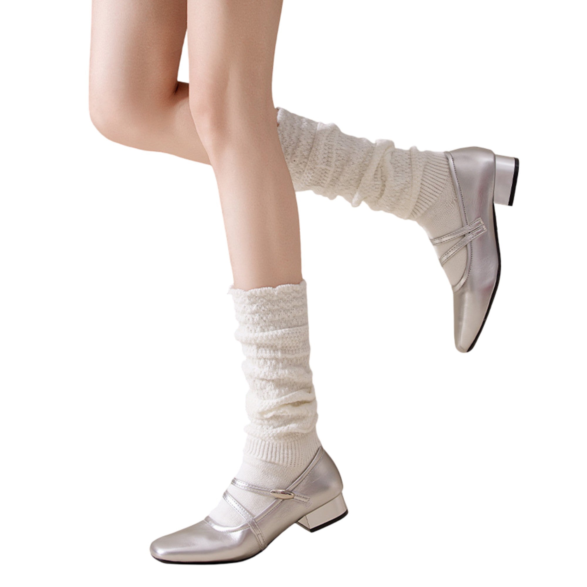 Anna-Kaci Womens Vintage Knit Lace Long Crew Socks Soft Stretch Warm Fit