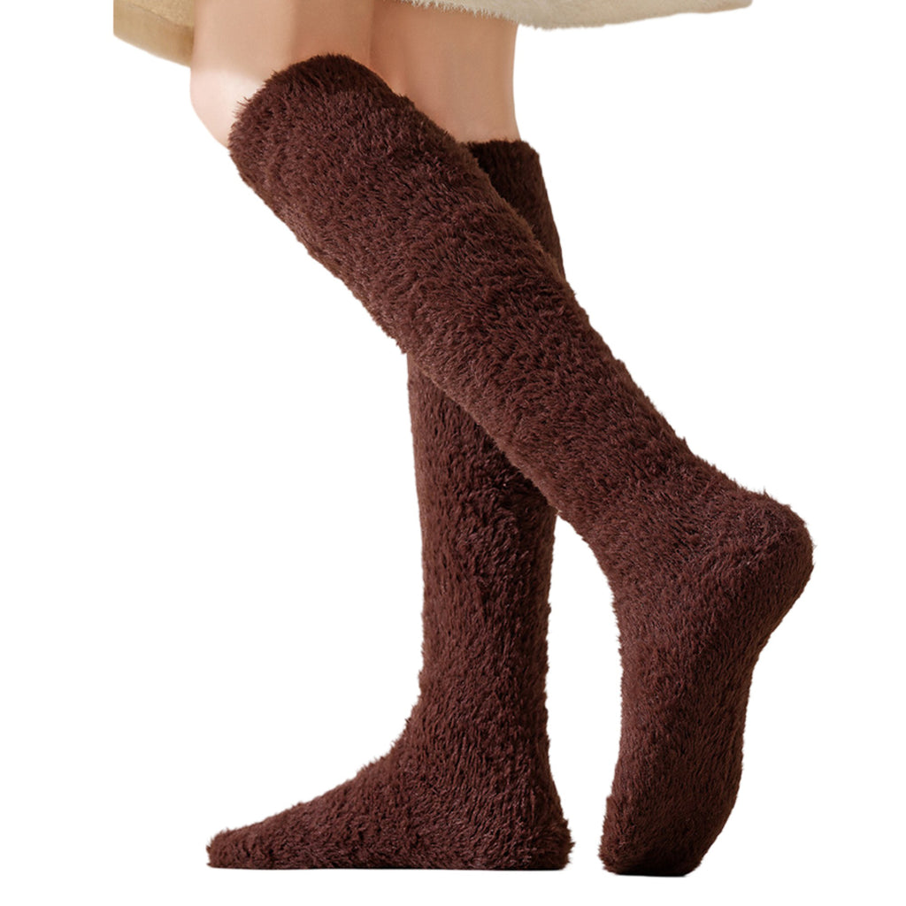 Anna-Kaci Womens Plush Coral Fleece Knee High Socks Soft Stretch Warm Winter Comfort
