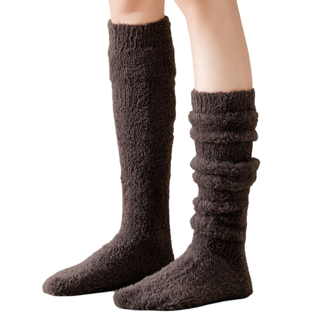 Anna-Kaci Womens Plush Coral Fleece Knee High Socks Soft Stretch Warm Winter Comfort