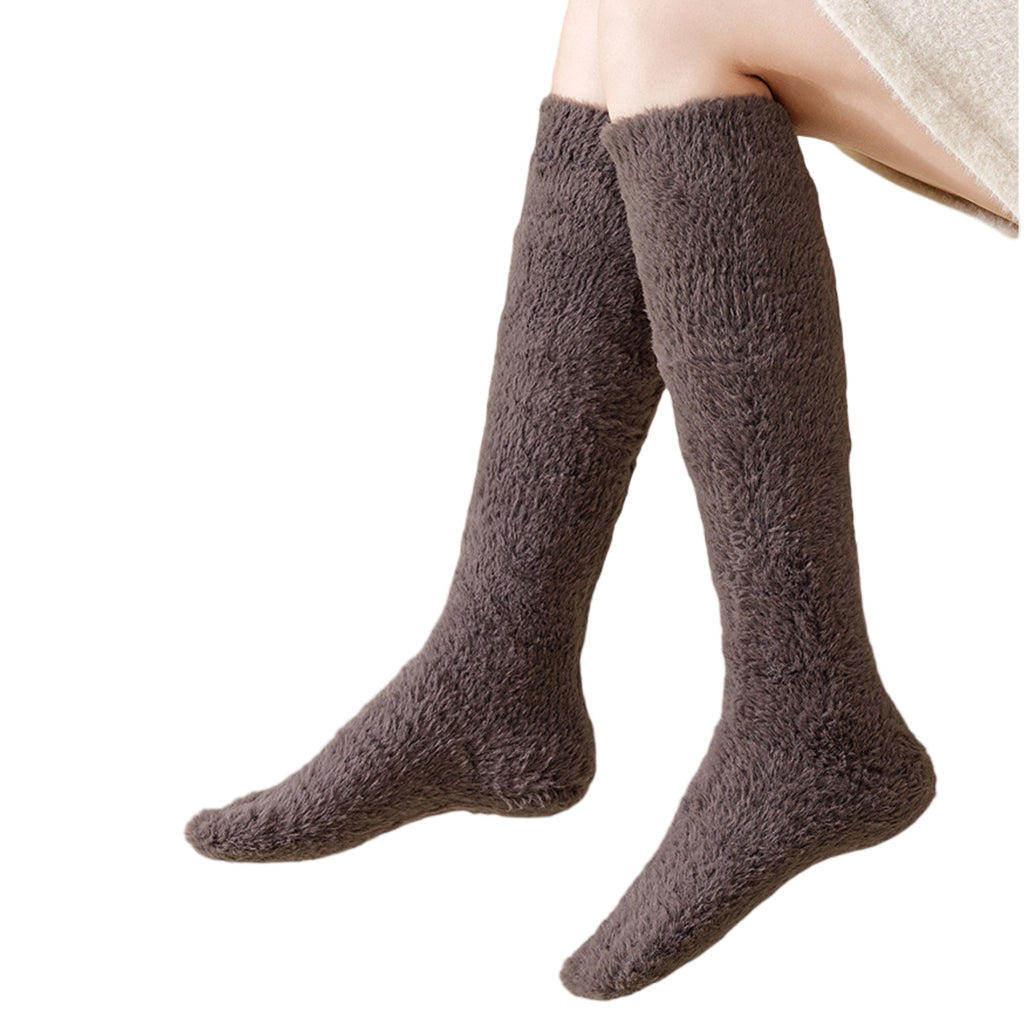 Anna-Kaci Womens Plush Coral Fleece Knee High Socks Soft Stretch Warm Winter Comfort