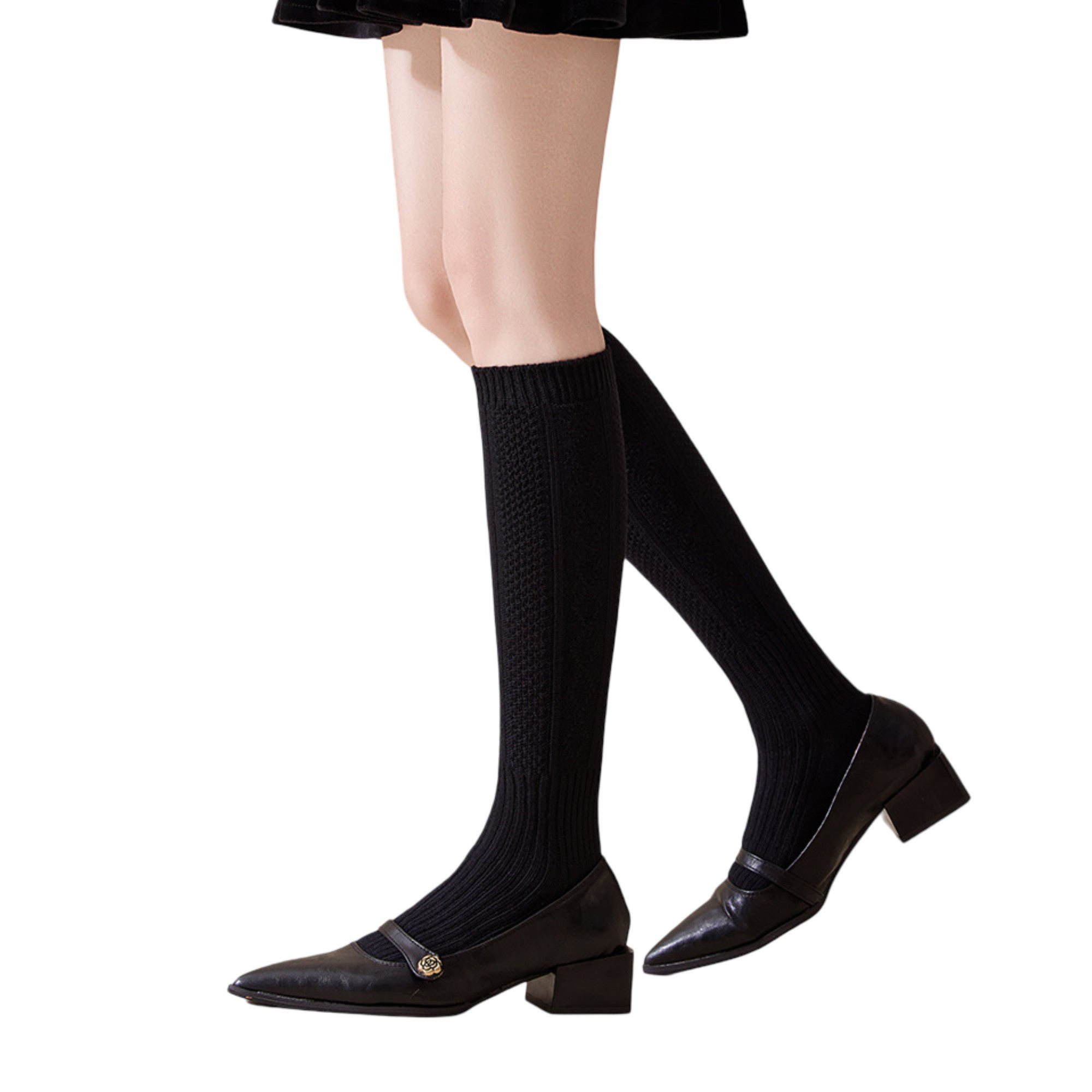 Anna-Kaci 1-Pack Womens Vintage Knit Knee High Socks Soft Stretch Cable Texture