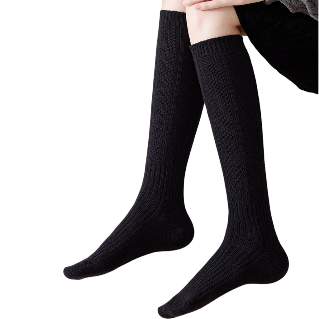 Anna-Kaci 1-Pack Womens Vintage Knit Knee High Socks Soft Stretch Cable Texture