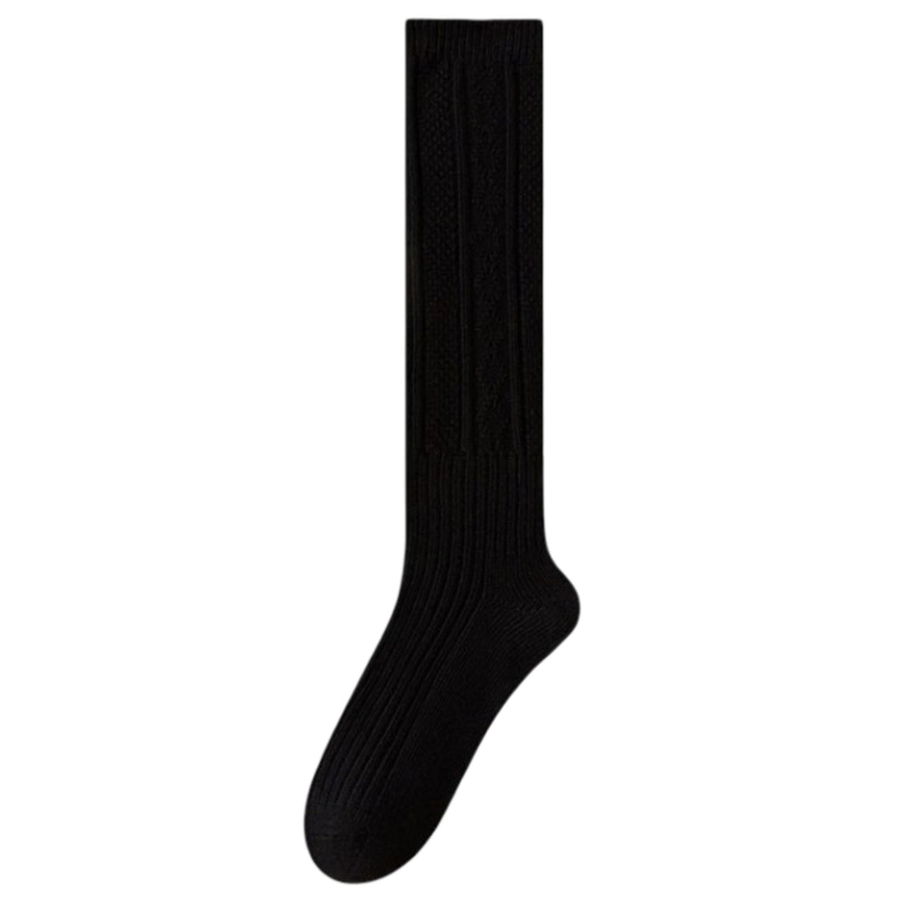 Anna-Kaci 1-Pack Womens Vintage Knit Knee High Socks Soft Stretch Cable Texture