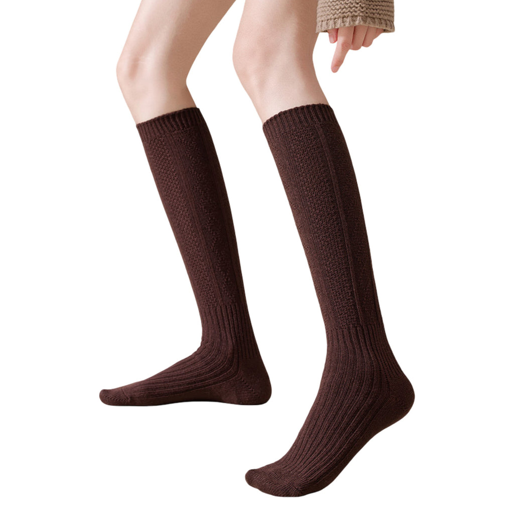 Anna-Kaci 1-Pack Womens Vintage Knit Knee High Socks Soft Stretch Cable Texture