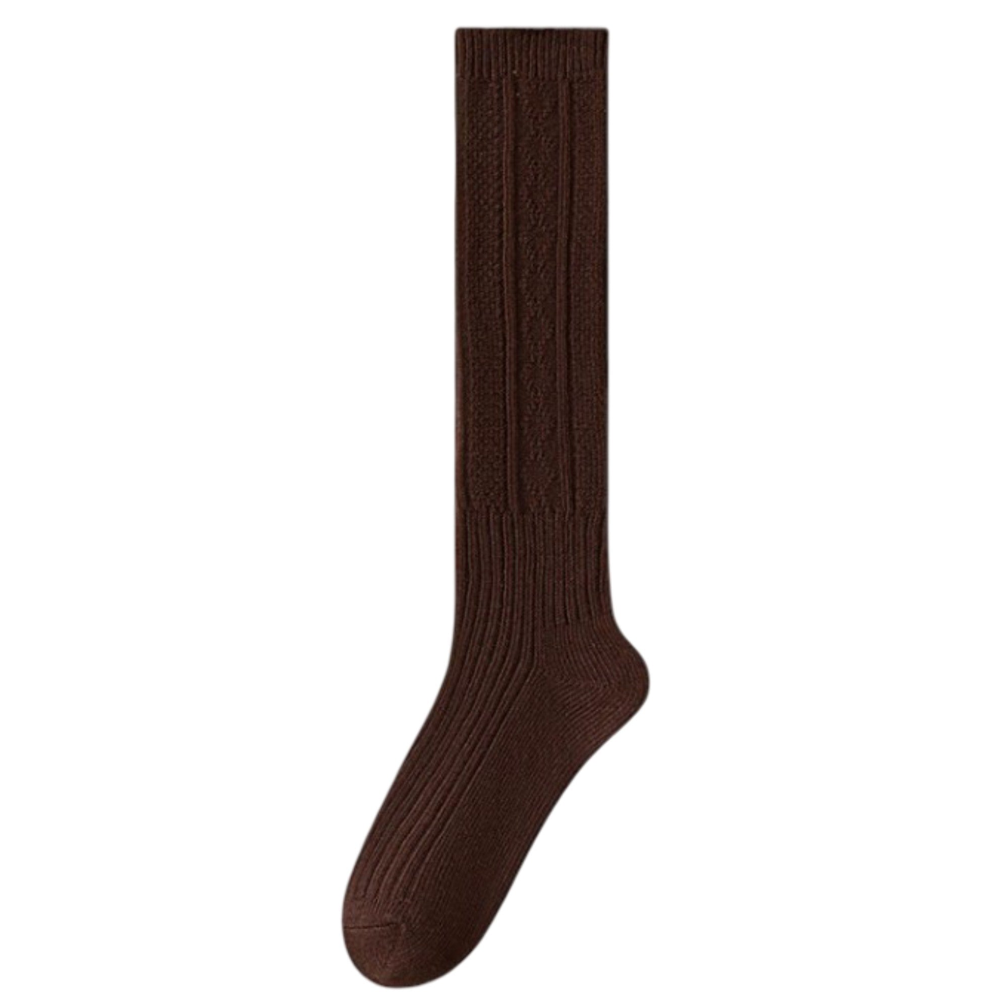 Anna-Kaci 1-Pack Womens Vintage Knit Knee High Socks Soft Stretch Cable Texture
