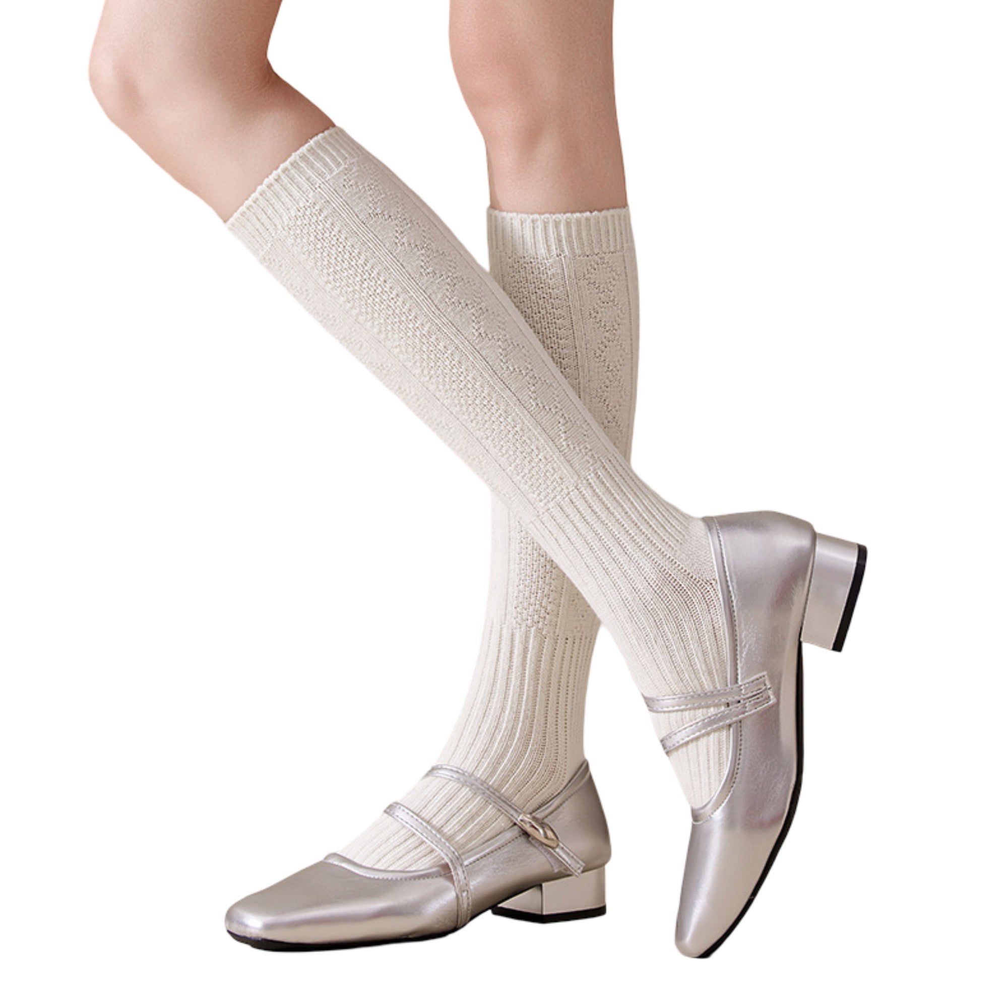 Anna-Kaci 1-Pack Womens Vintage Knit Knee High Socks Soft Stretch Cable Texture