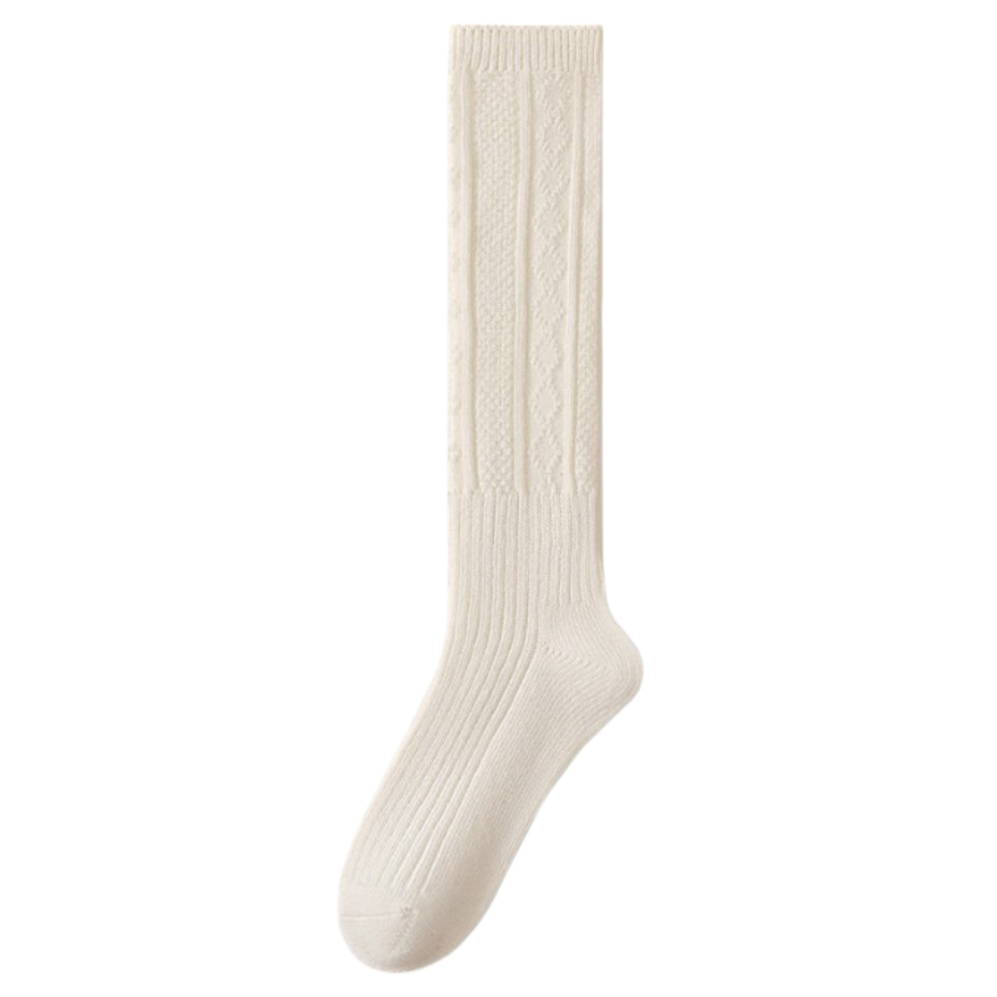 Anna-Kaci 1-Pack Womens Vintage Knit Knee High Socks Soft Stretch Cable Texture