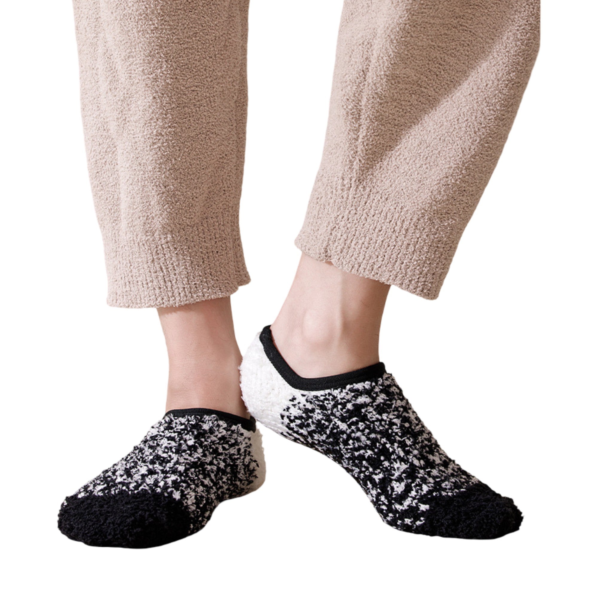 Anna-Kaci 3-Pack Mens Winter No Show Socks with Non Slip Grips Soft Thermal Cozy Fit