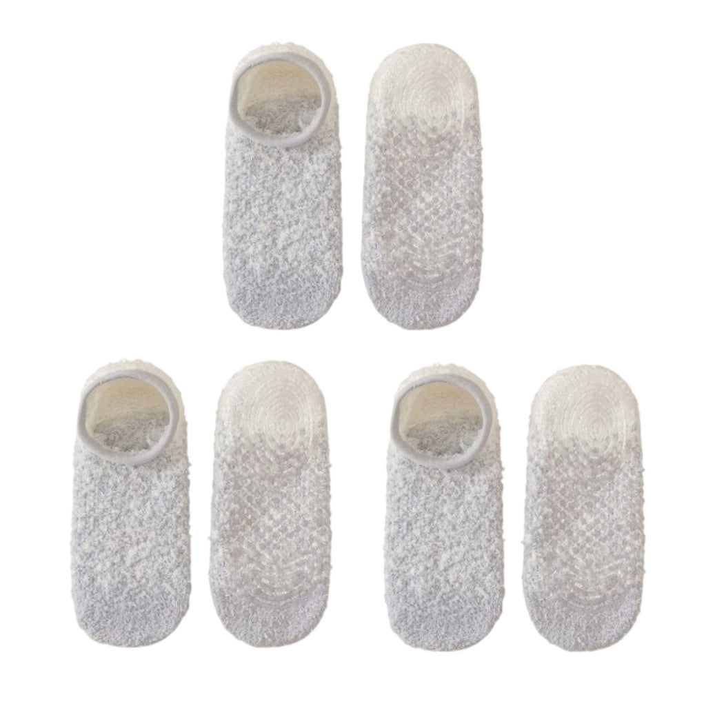 Anna-Kaci 3-Pack Mens Winter No Show Socks with Non Slip Grips Soft Thermal Cozy Fit