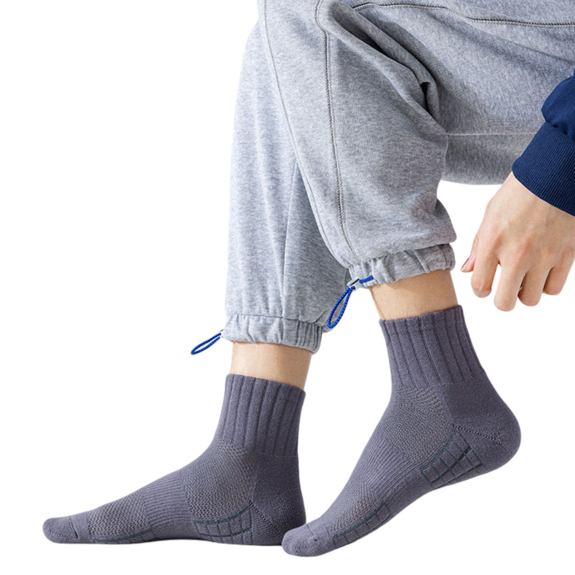 Anna-Kaci 3-Pack Mens Cotton Ankle Socks Breathable Cushioned Comfort Fit