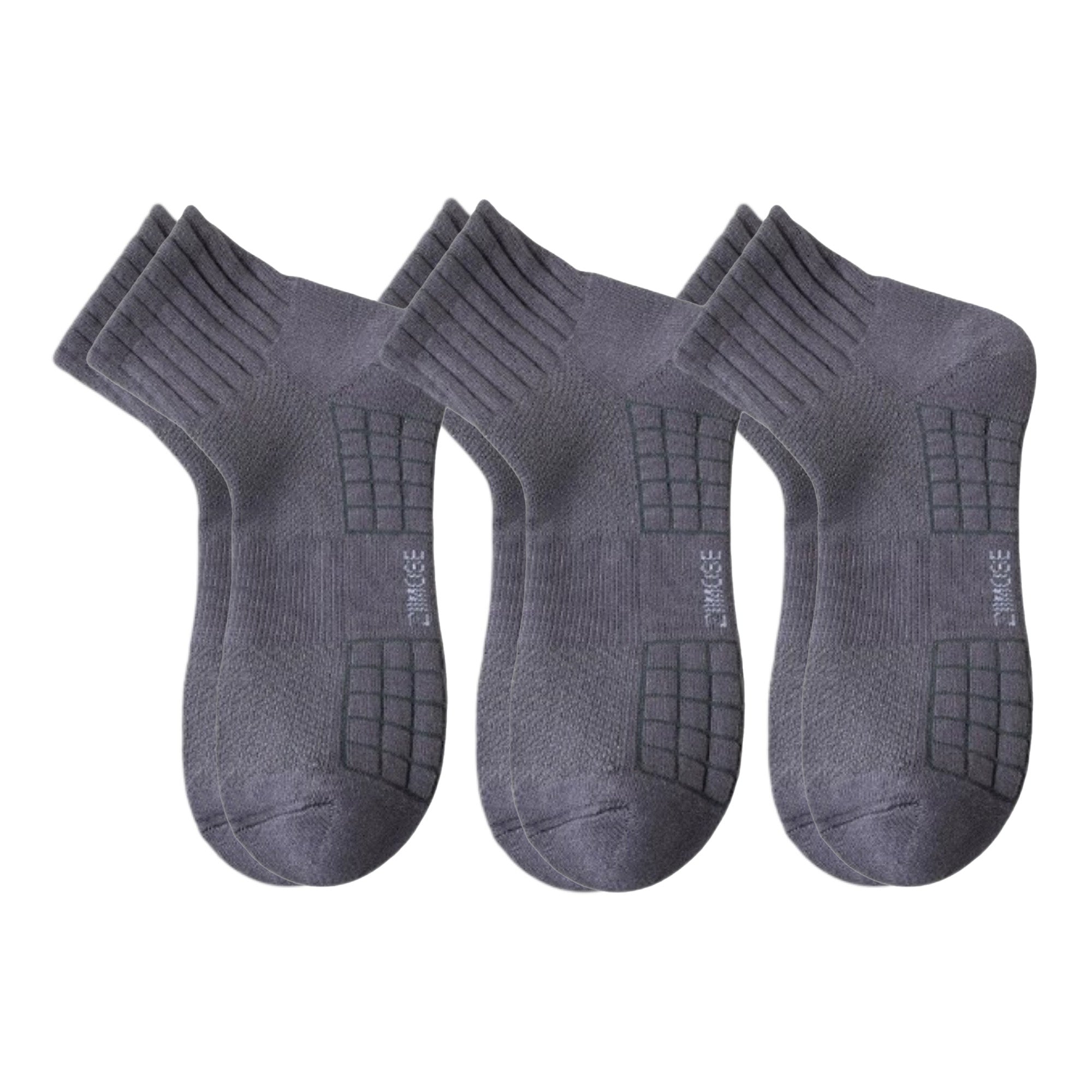 Anna-Kaci 3-Pack Mens Cotton Ankle Socks Breathable Cushioned Comfort Fit