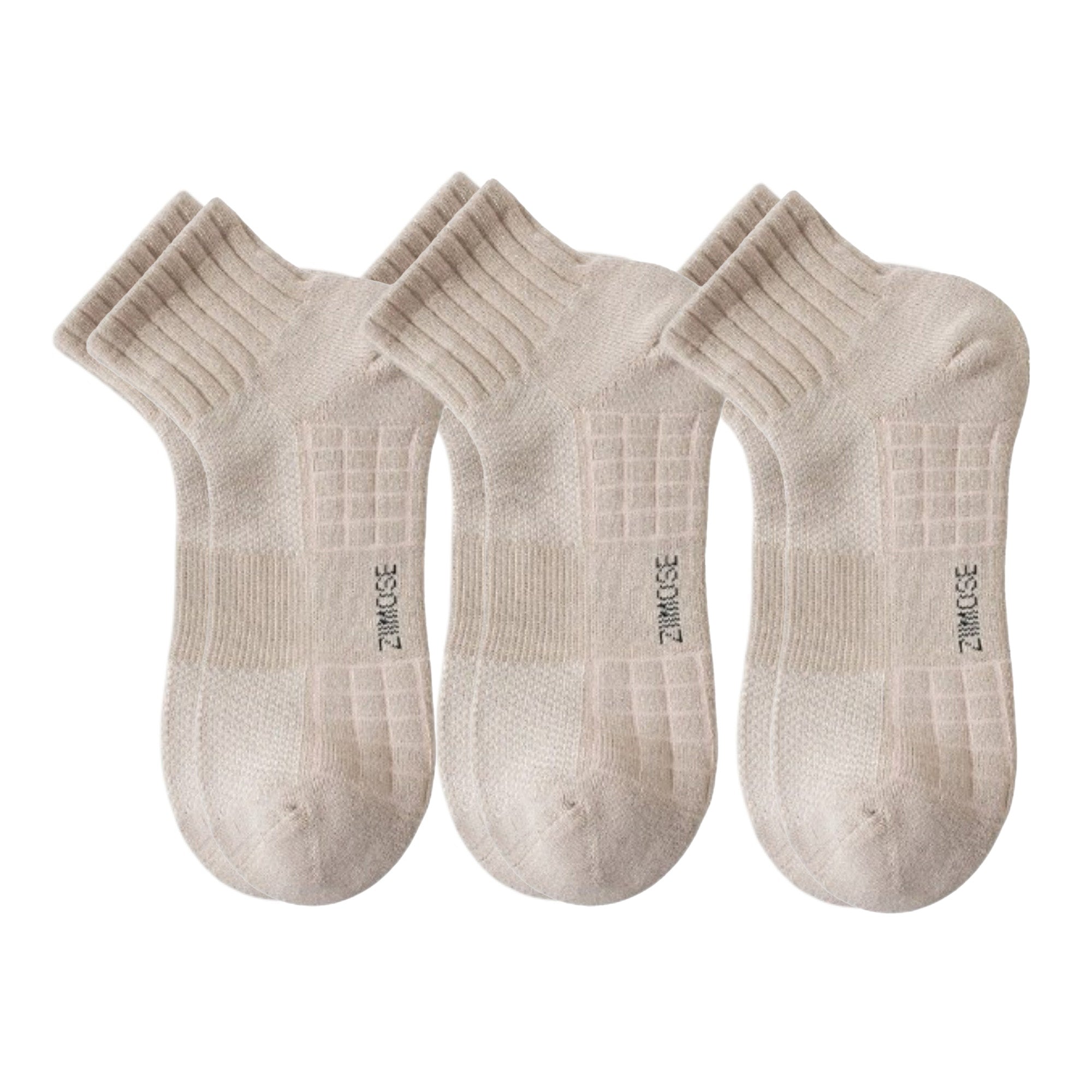 Anna-Kaci 3-Pack Mens Cotton Ankle Socks Breathable Cushioned Comfort Fit
