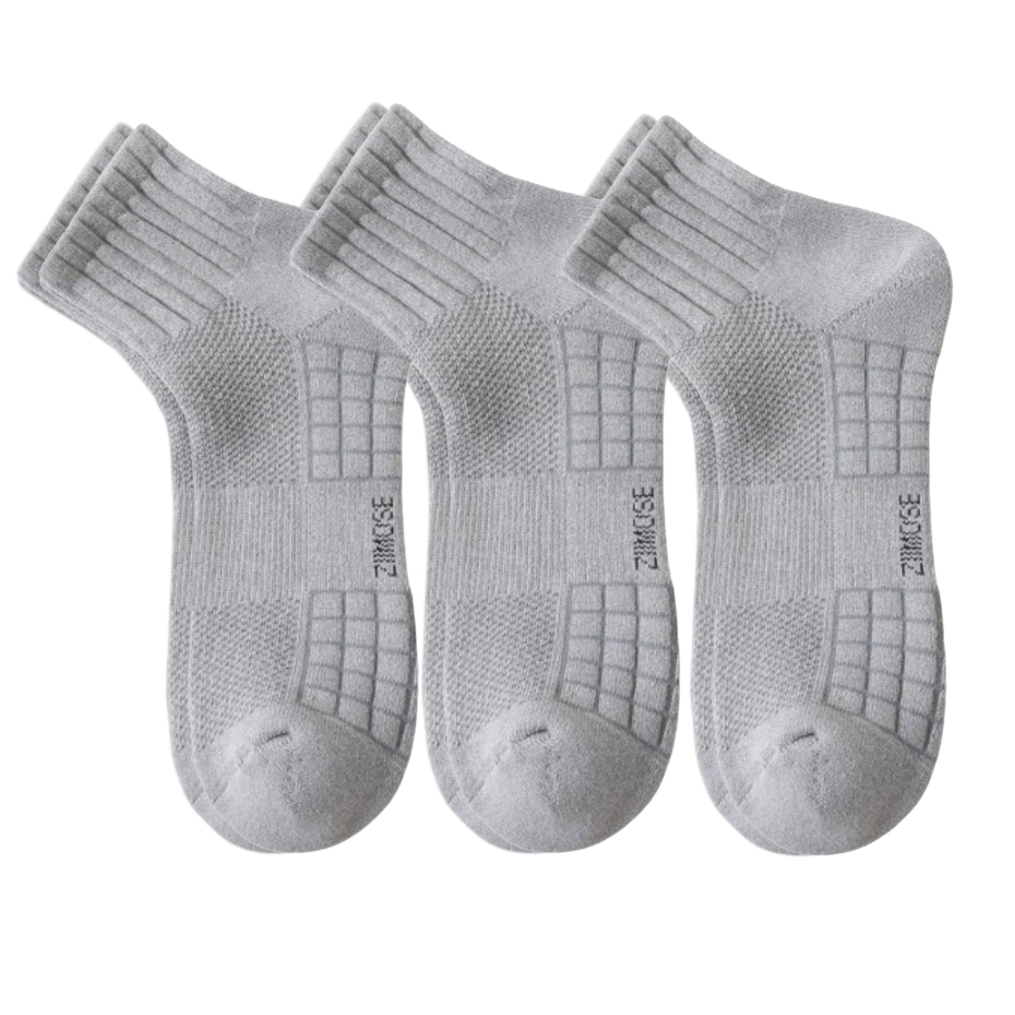 Anna-Kaci 3-Pack Mens Cotton Ankle Socks Breathable Cushioned Comfort Fit