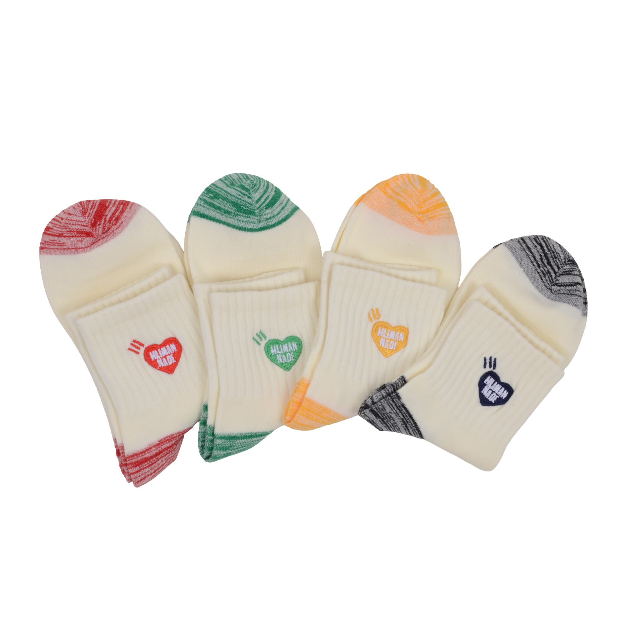 Anna-Kaci 2-Pack Cotton Valentine Heart Embroidered Socks Casual Colorful Socks