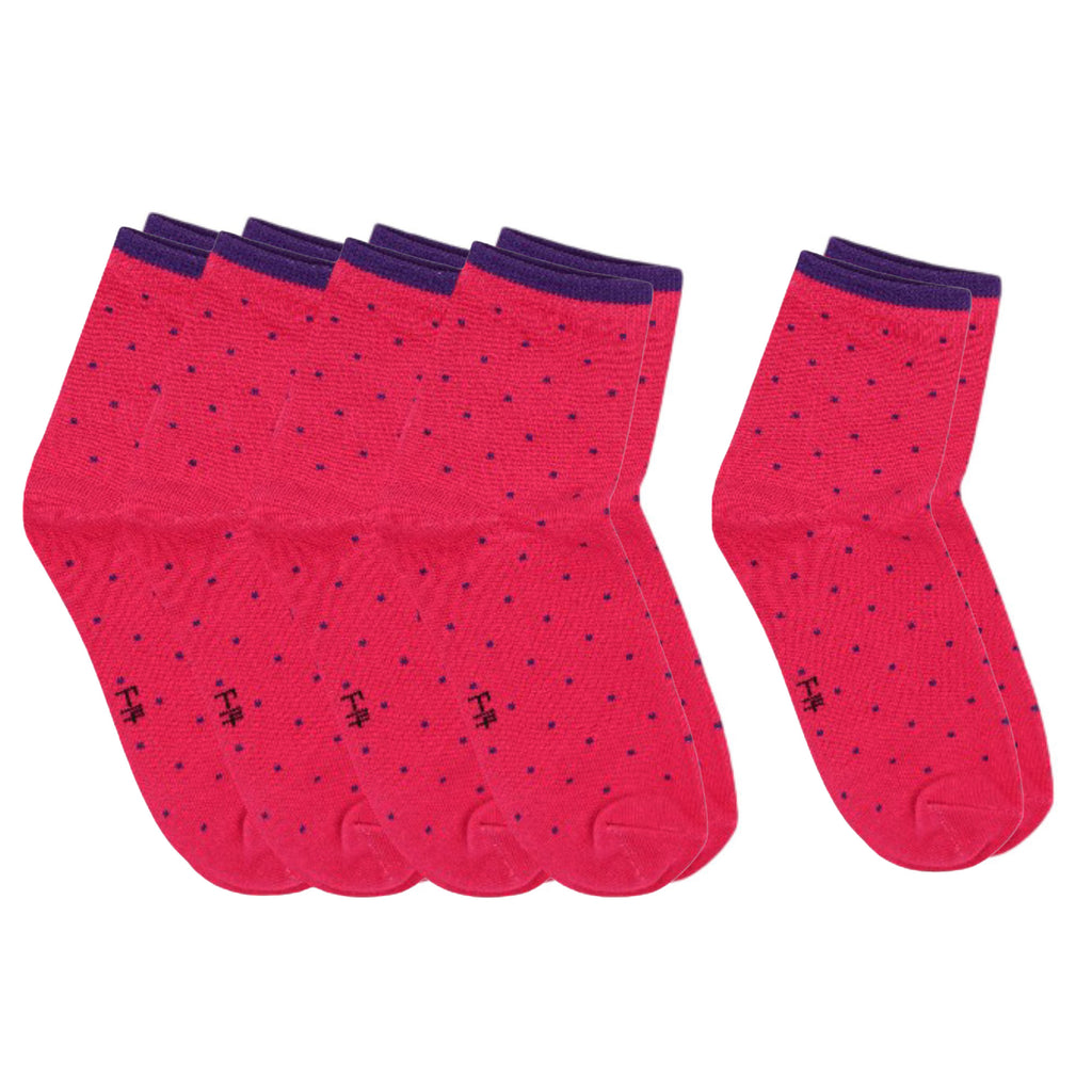 Anna-Kaci 5-Pack Cotton Polka Dot Crew Socks for Women Soft Breathable Comfortable