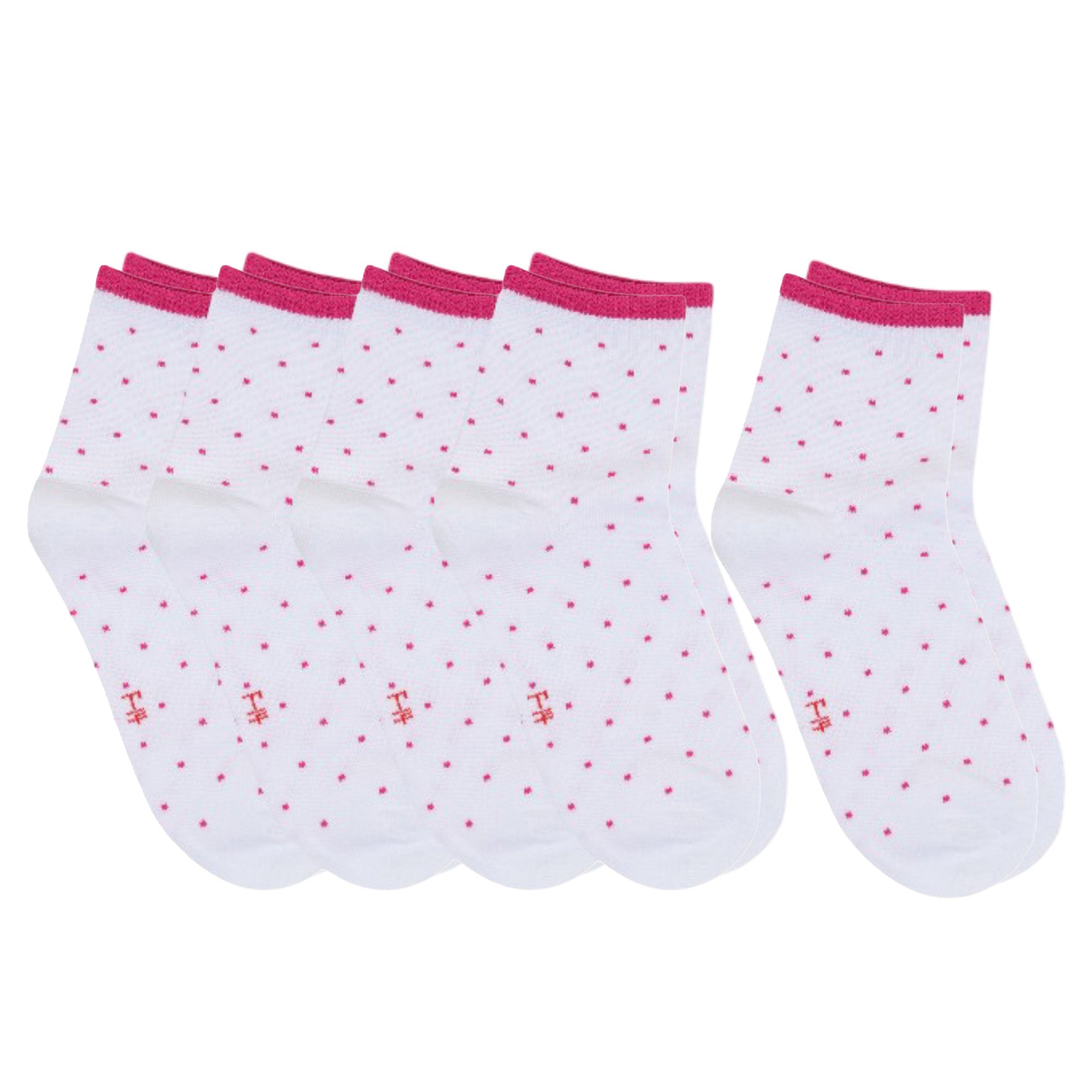 Anna-Kaci 5-Pack Cotton Polka Dot Crew Socks for Women Soft Breathable Comfortable