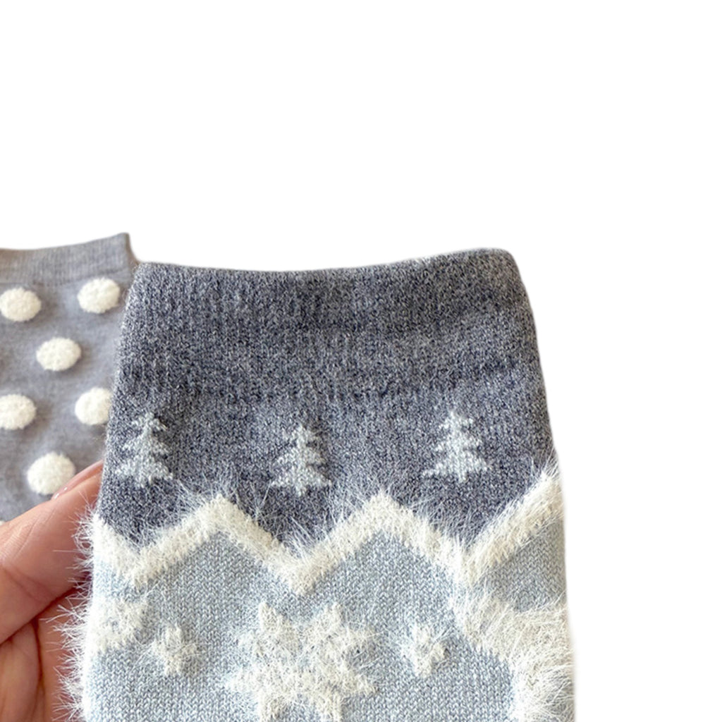 Anna-Kaci 2-Pack Womens Warm Crew Socks Soft Knit Cute Pattern Comfort Fit