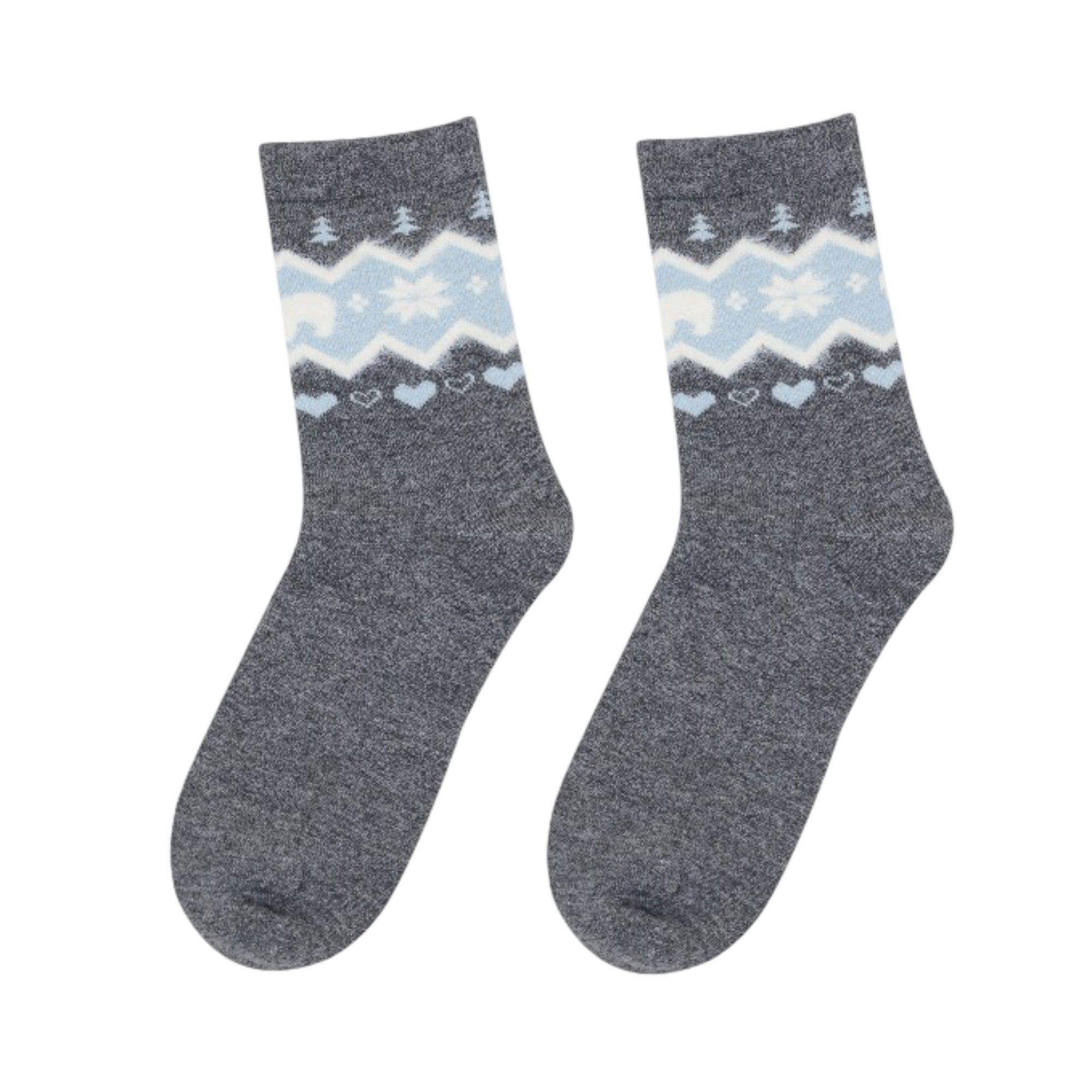 Anna-Kaci 2-Pack Womens Warm Crew Socks Soft Knit Cute Pattern Comfort Fit