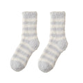Anna-Kaci 2-Pack Womens Striped Coral Fleece Cozy Crew Socks Soft Plush Thermal Warmth