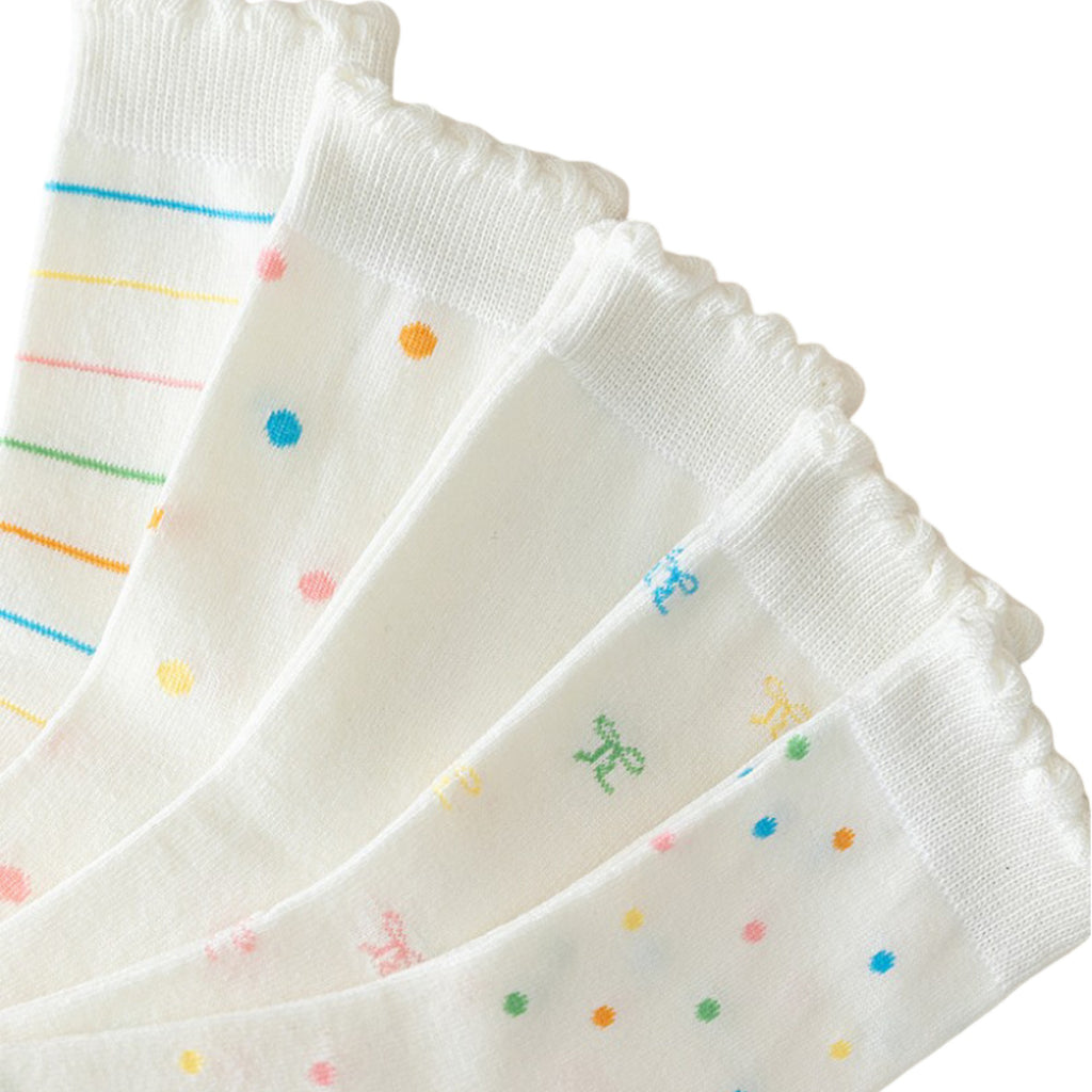 Anna-Kaci 3-Pack Womens Cotton Ruffle Crew Socks with Cute Pattern Design