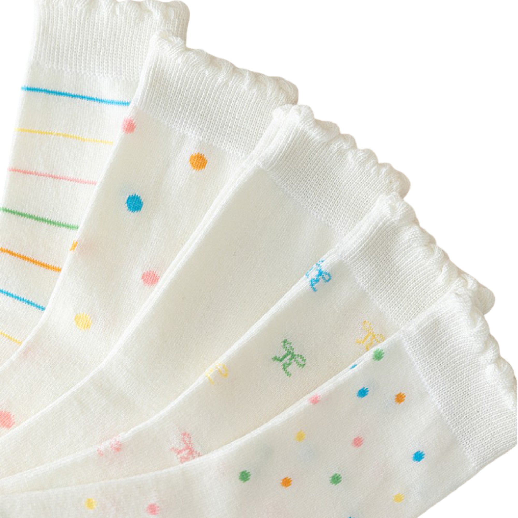 Anna-Kaci 3-Pack Womens Cotton Ruffle Crew Socks with Cute Pattern Design