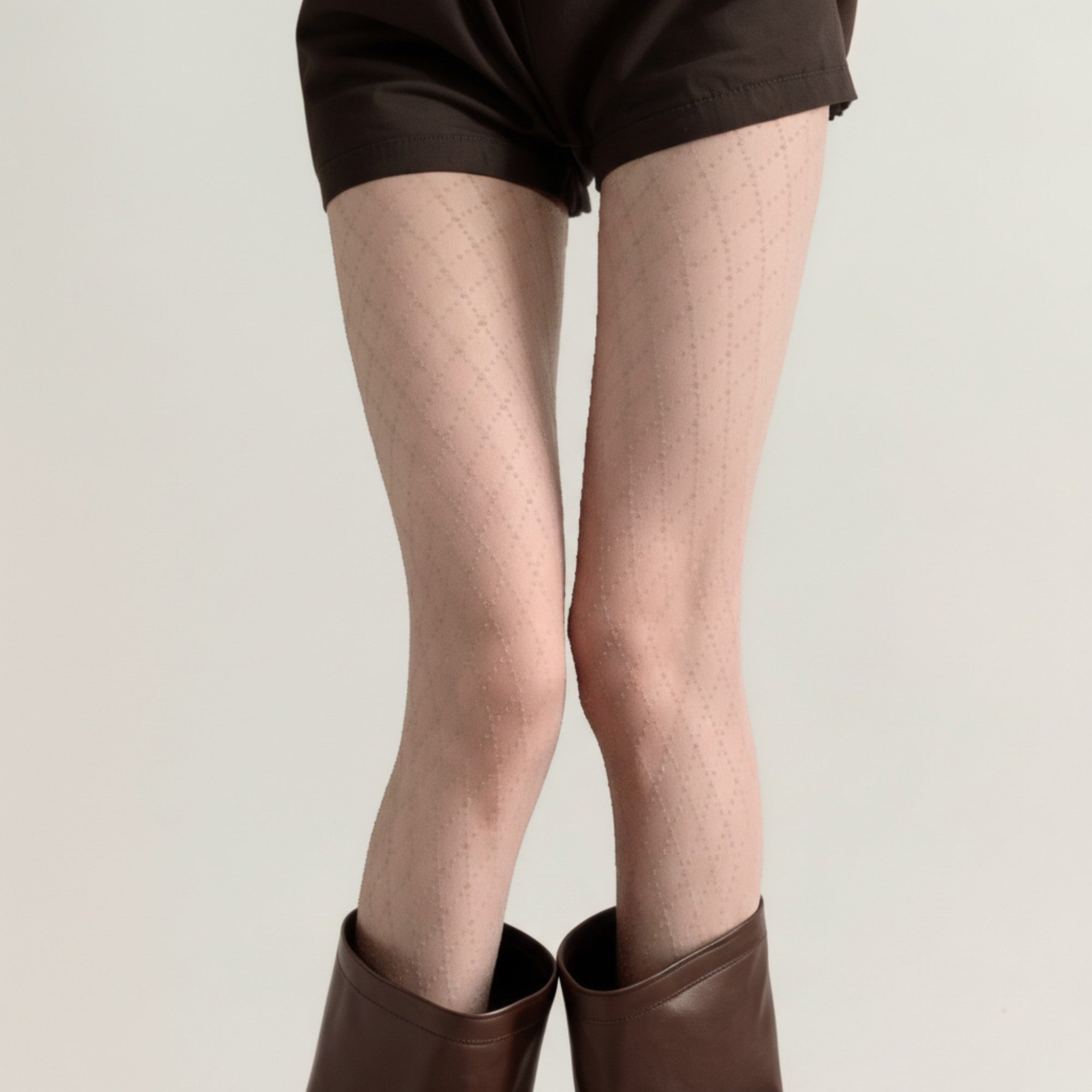 Anna-Kaci Women's Sheer Full Length Tights with Diamond Mesh Pattern and Soft Stretch Fit for Stylish Textured Feminine Legwear