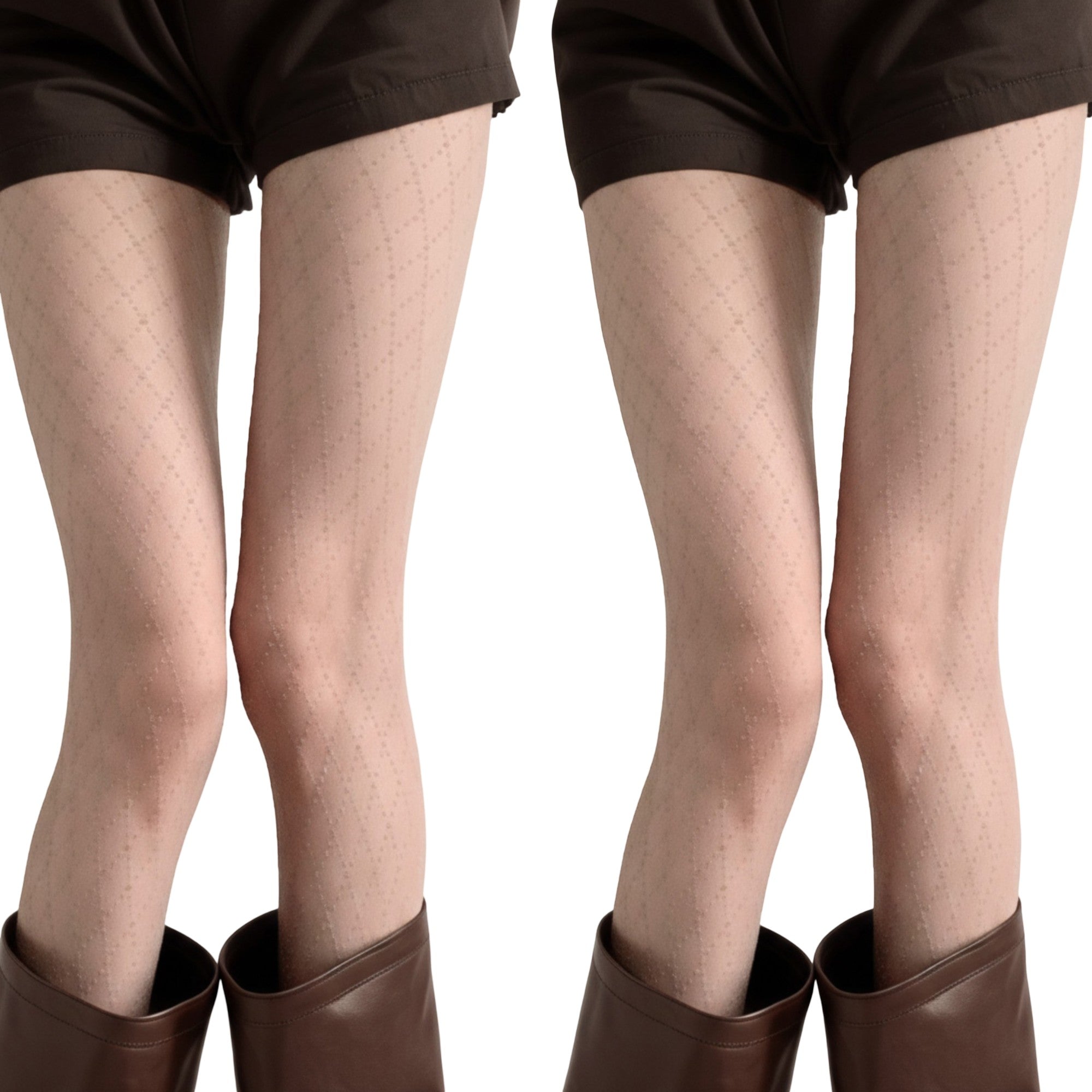 Anna-Kaci 2pcs Women's Sheer Full Length Tights with Diamond Mesh Pattern and Soft Stretch Fit for Stylish Textured Feminine Legwear