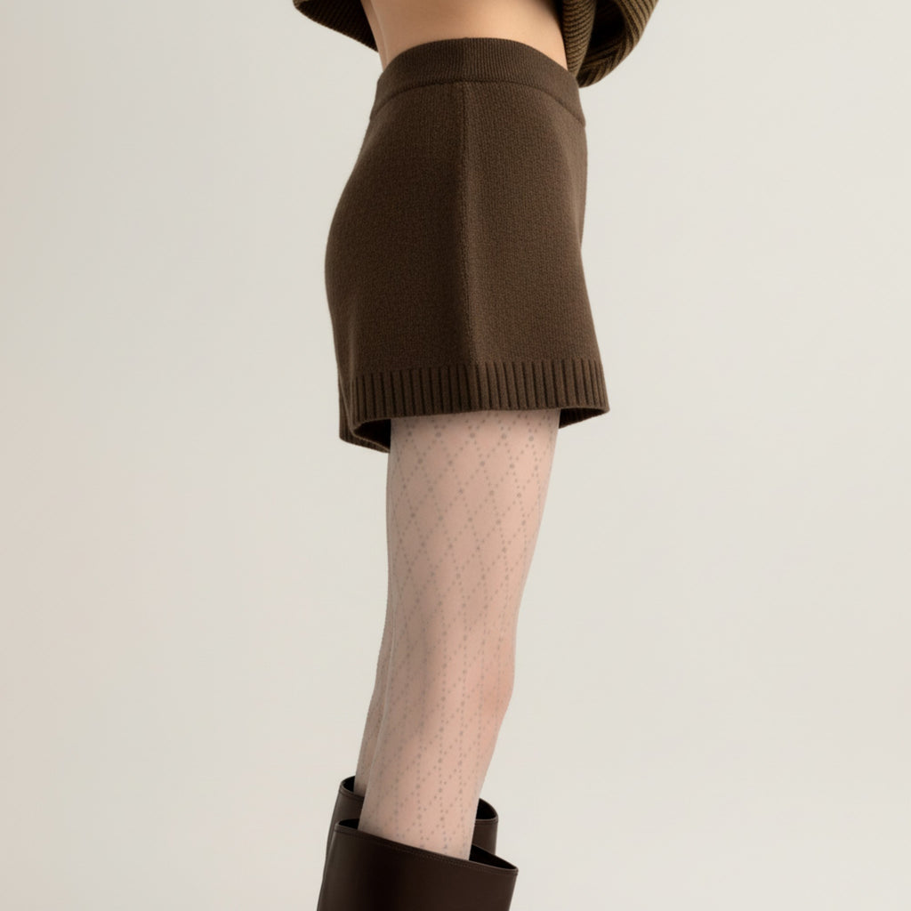 Anna-Kaci Women's Sheer Full Length Tights with Diamond Mesh Pattern and Soft Stretch Fit for Stylish Textured Feminine Legwear