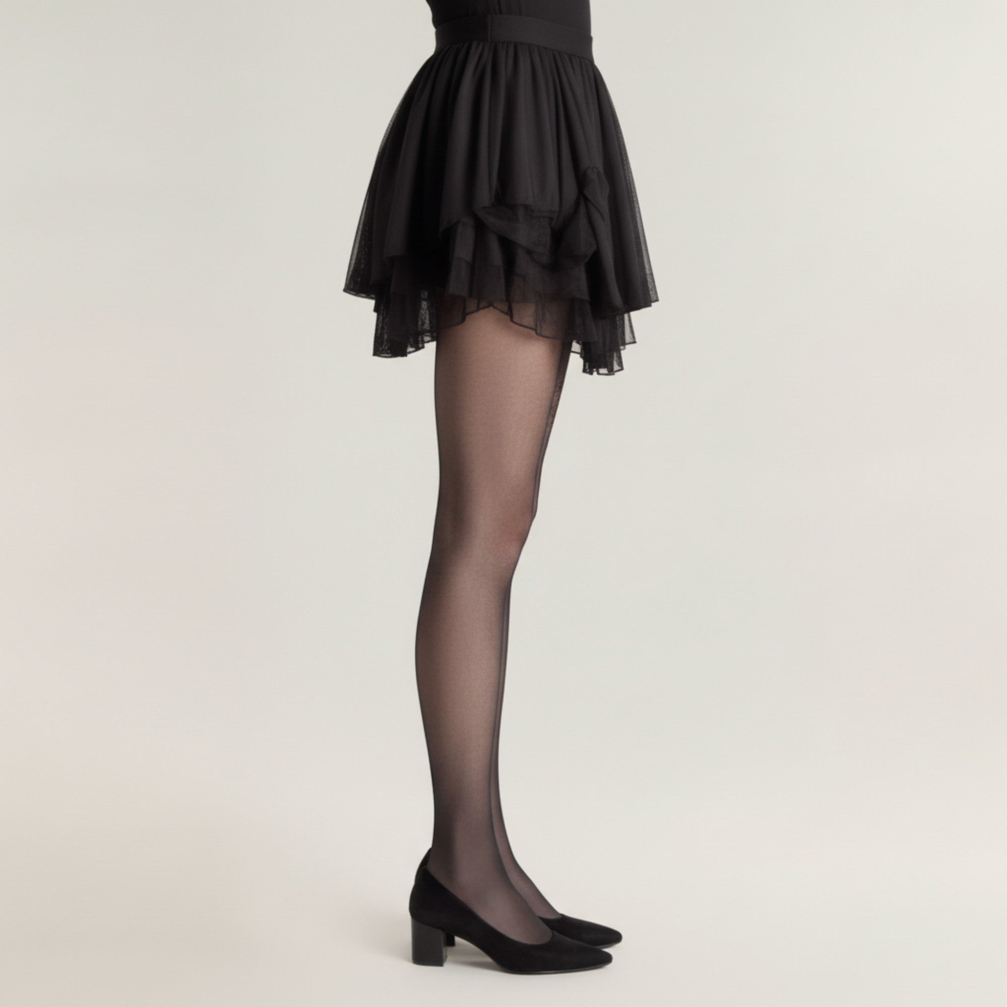Anna-Kaci Women's Sheer Full Length Tights with Decorative Bow Thigh Print and Soft Stretch Fit for Delicate Feminine Styling