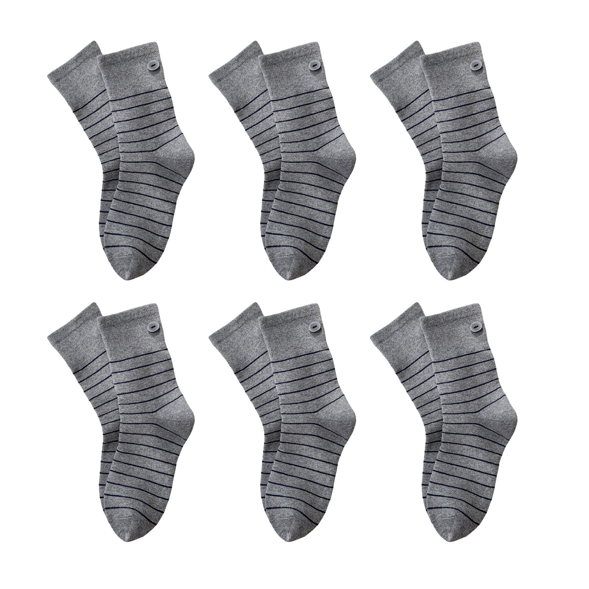 Anna-Kaci Womens Cotton Crew Socks 6 Pair Pack Striped Accent Soft Breathable
