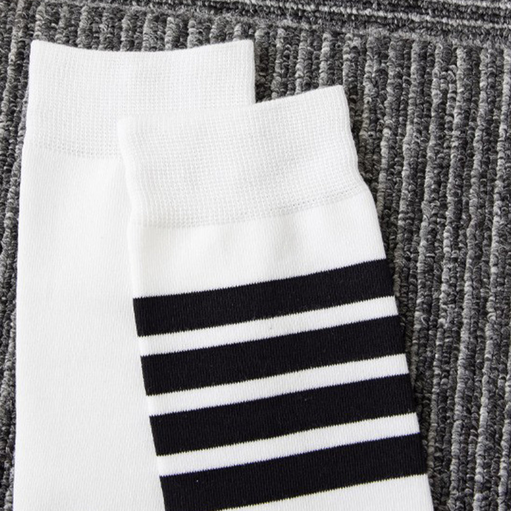 Anna-Kaci Womens Cotton Crew Socks 6 Pairs Striped Athletic Design Soft Breathable Comfort