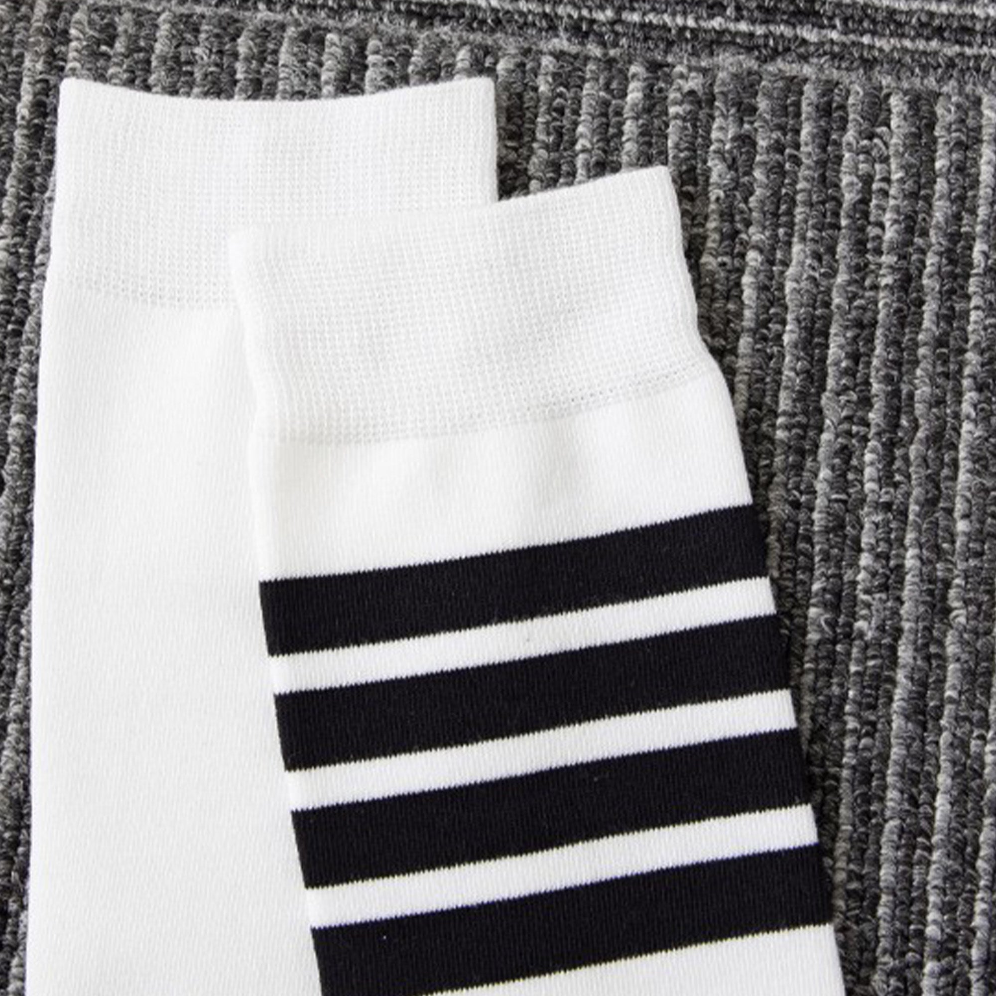 Anna-Kaci Womens Cotton Crew Socks 6 Pairs Striped Athletic Design Soft Breathable Comfort